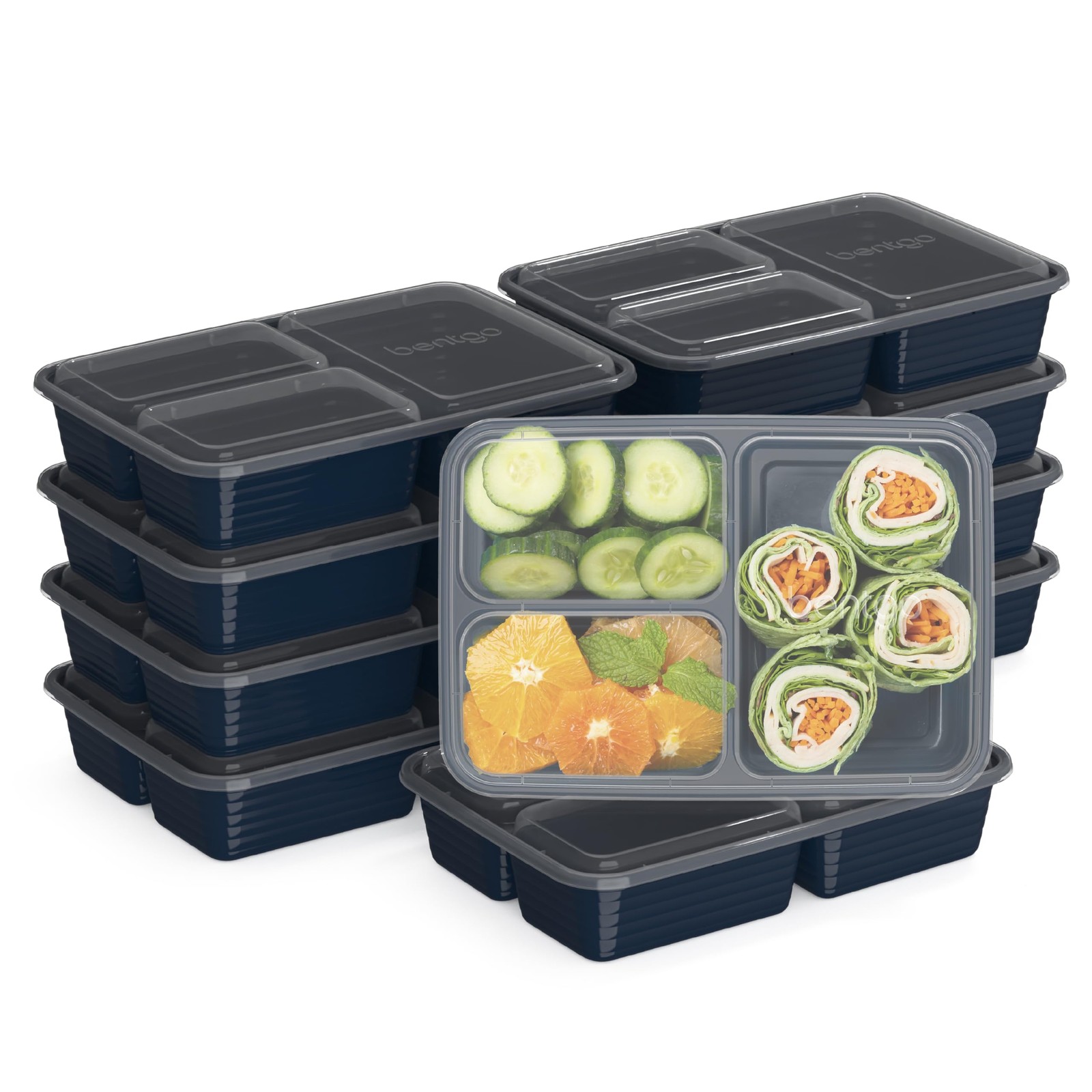 Prep – 20-Piece 3-Compartment Reusable Meal Prep Containers with Lids, PFAS &…