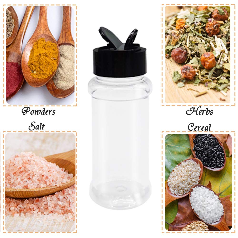 16 Pack 3.4oz/100ml Plastic Spice Bottles Set,Empty Seasoning Containers with…