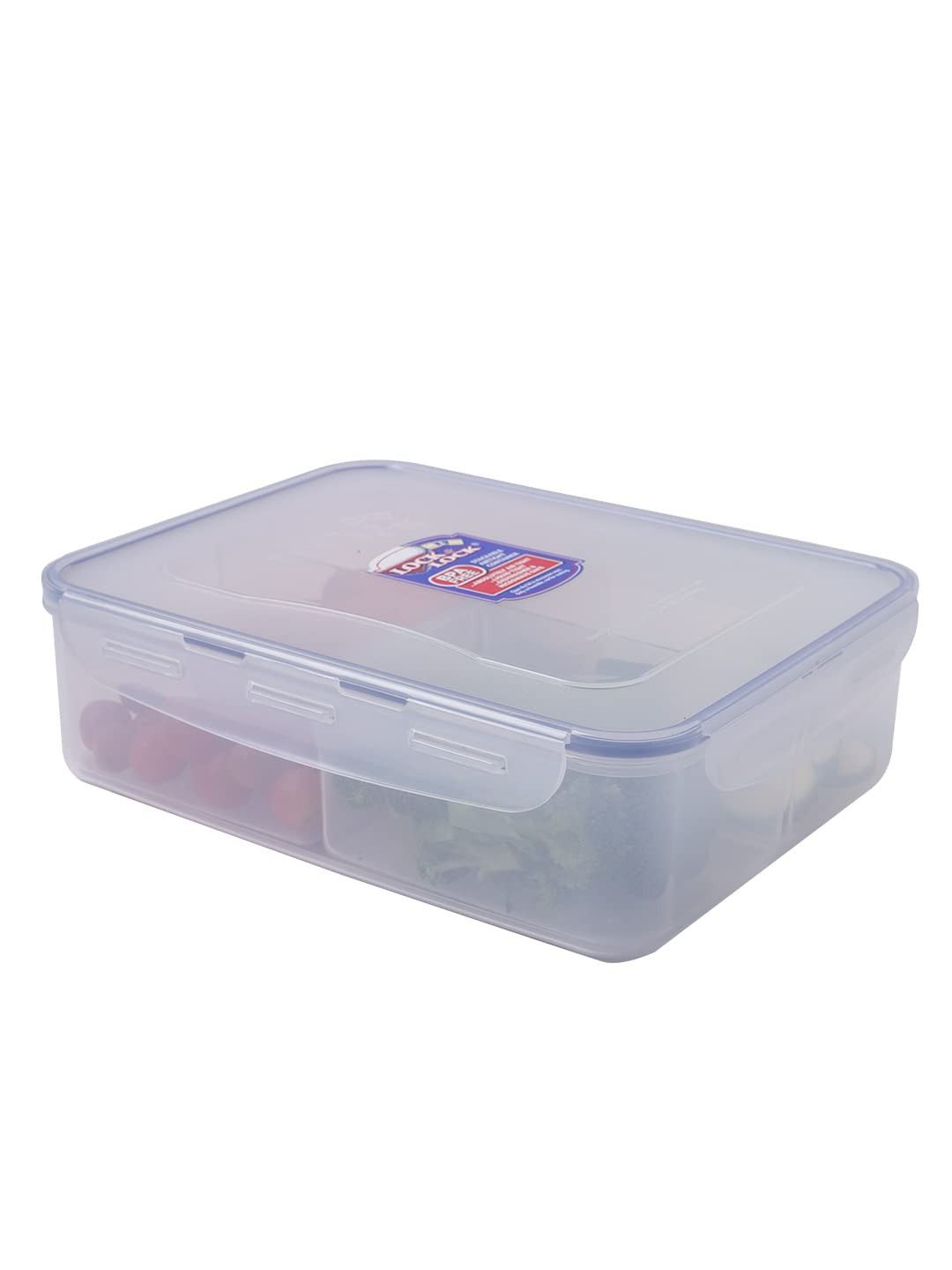 LOCK & LOCK Rectangular Food Container with Divider, Short, 16.2-Cup, 131-Flu…