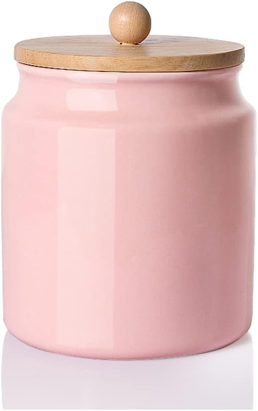 Ceramic Kitchen Canisters, 28 FLOZ Porcelain Food Storage Jar with Airtight Seal