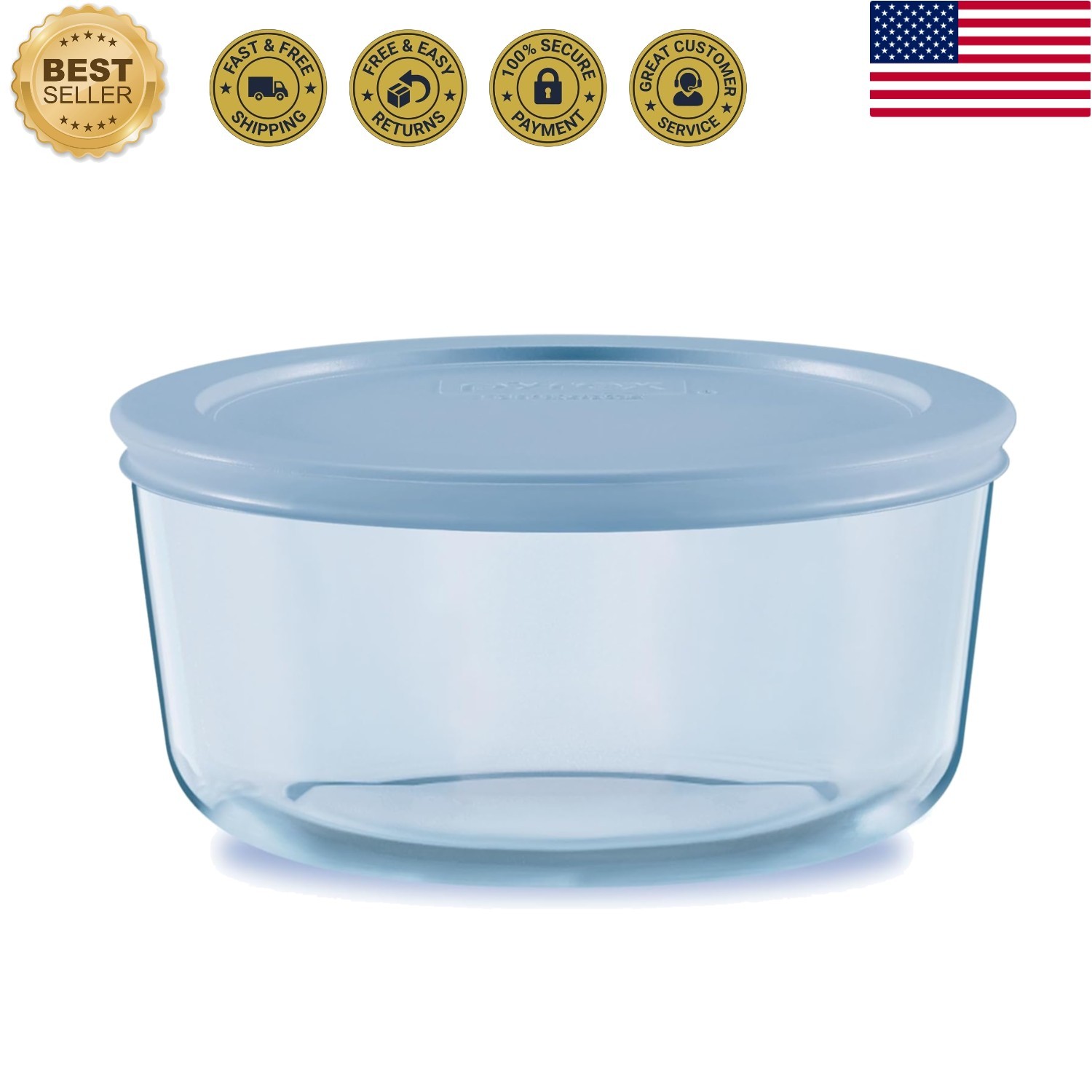 Colors Tinted 4 Cup Medium Round Food Storage Container, Snug Fit Non-Toxic P…