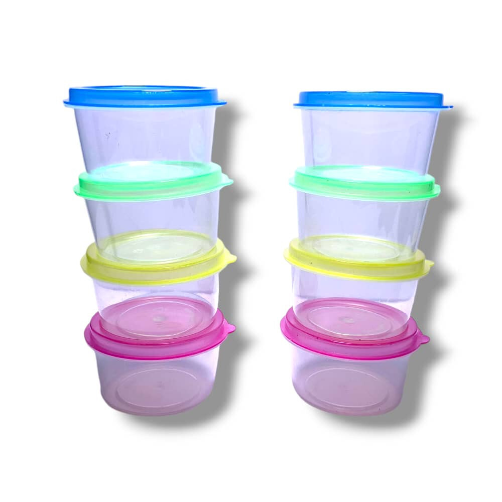 Mini Plastic Food Container Storage 8-pcs Multi-color