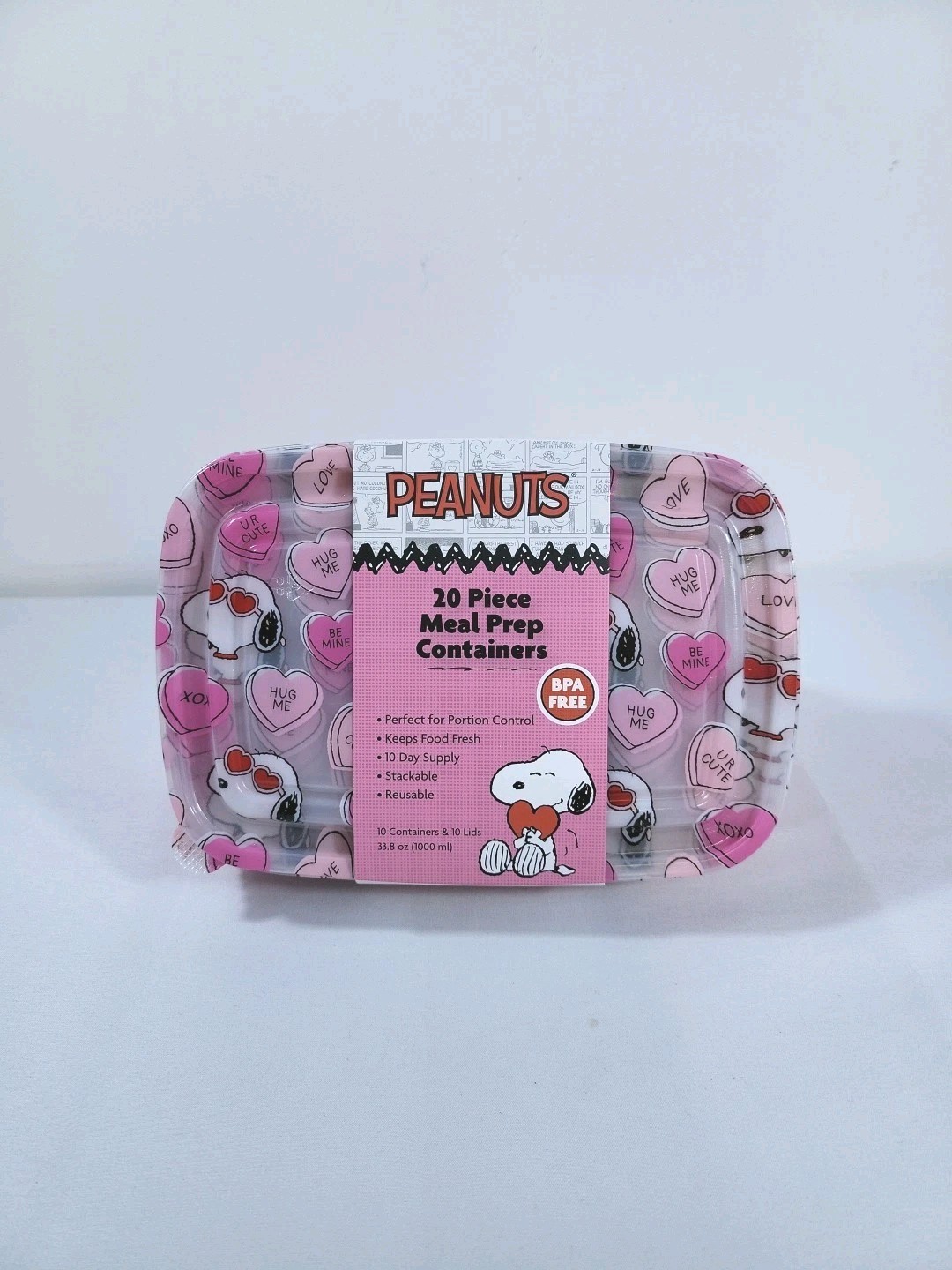Peanuts New 2026 20 Piece Meal Prep Containers Snoopy Valentine’s Day Theme
