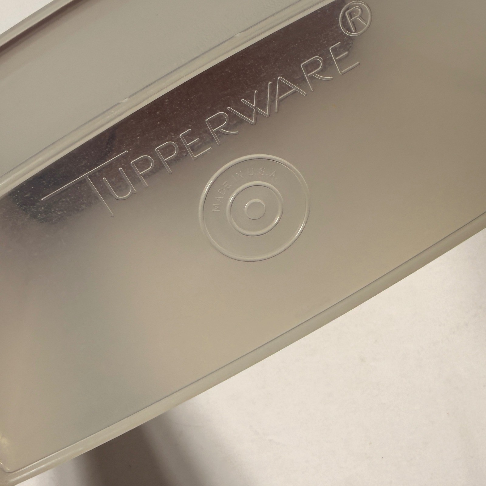 Vintage Tupperware Modular Mate Super Oval 4 Clear Brown Flip Top Lid 1614 USA *