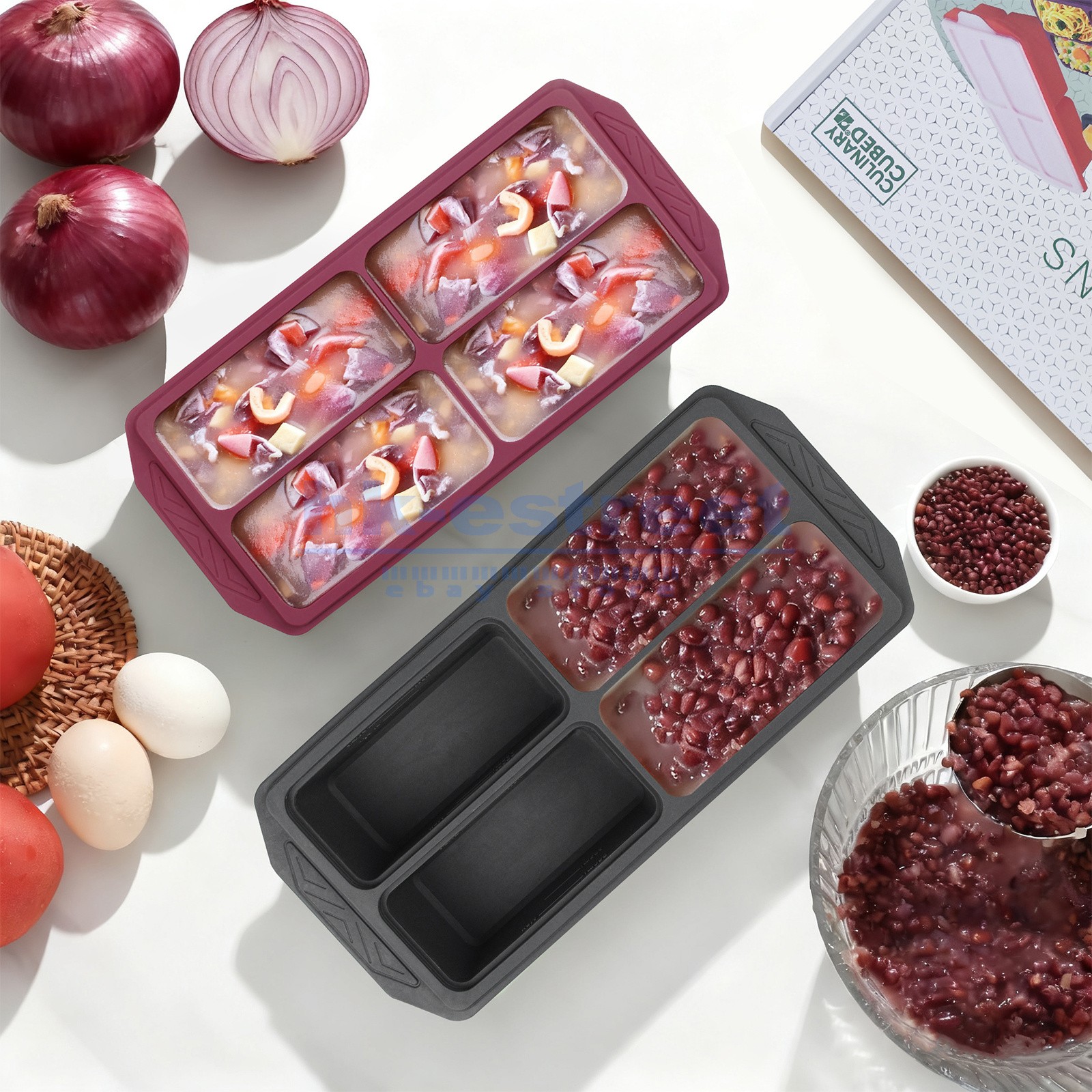 CulinaryCubed 2 Pack Stackable Food Storage Containers Airtight & Leakproof Set