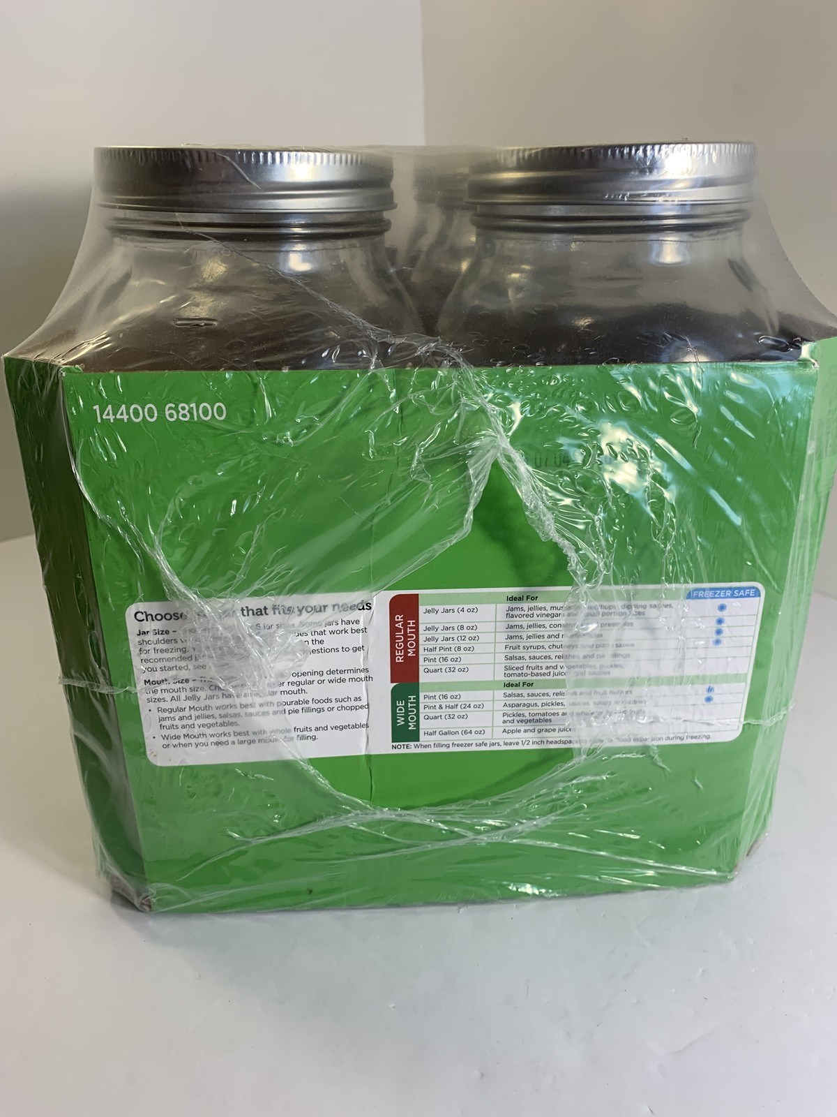 Ball Wide Mouth Half Gallon Mason Jars 64 oz with Lids & Bands 6-Pack BPA Free