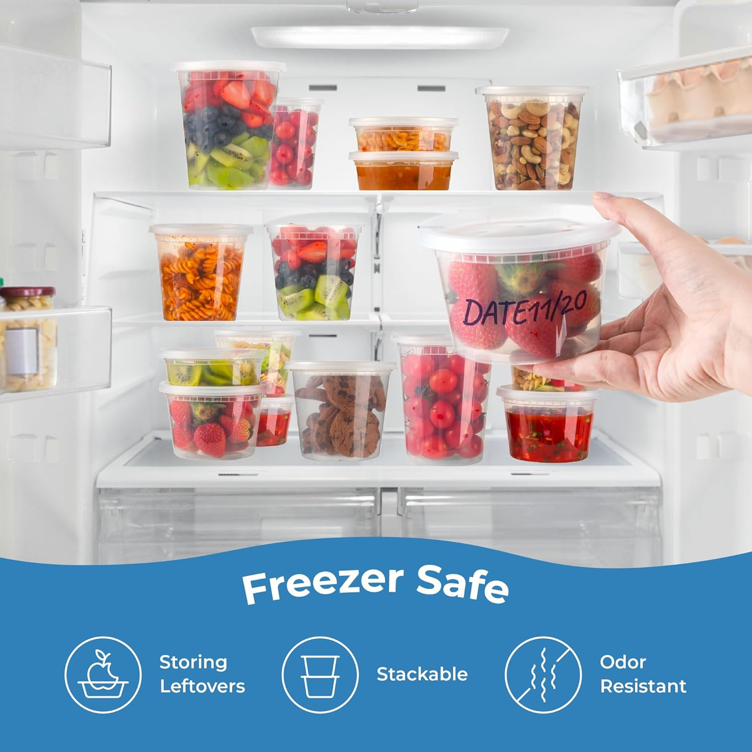 36 Pack 16 Oz Deli Containers with Lids Plastic Soup Microwave & Freezer Safe