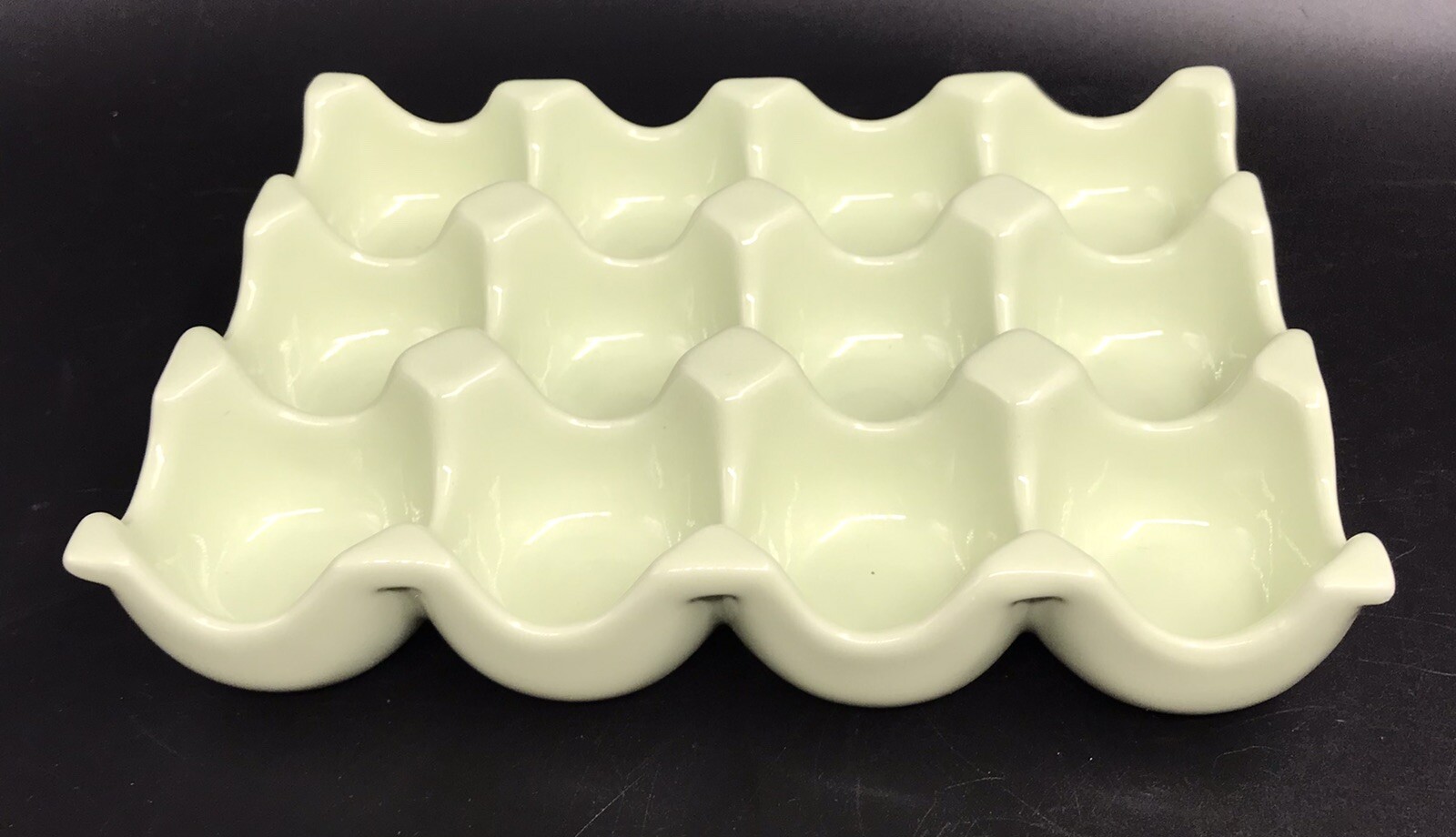 CHANTAL Sage Green Ceramic Farmhouse One Dozen Egg Holder