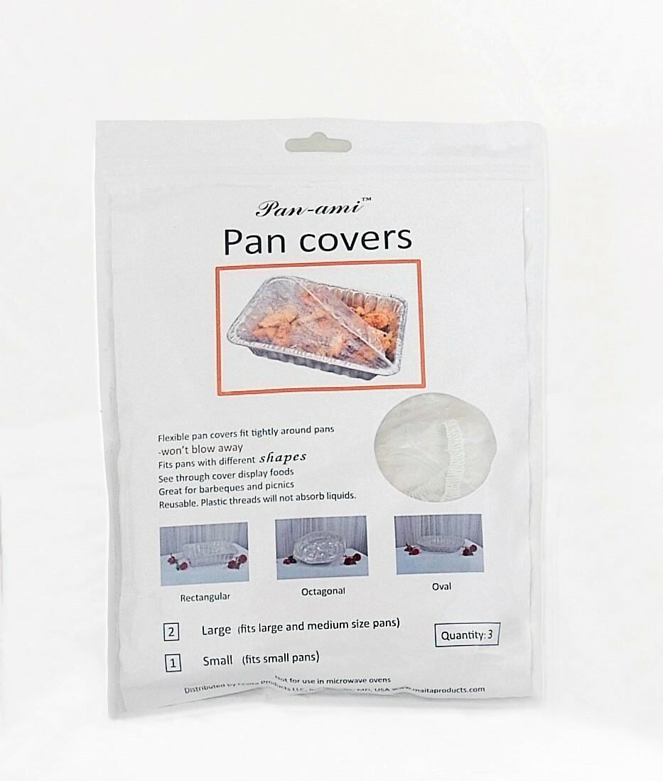 Elastic pan and bowl covers set of 3, Clear, extra-large, reusable, disposable