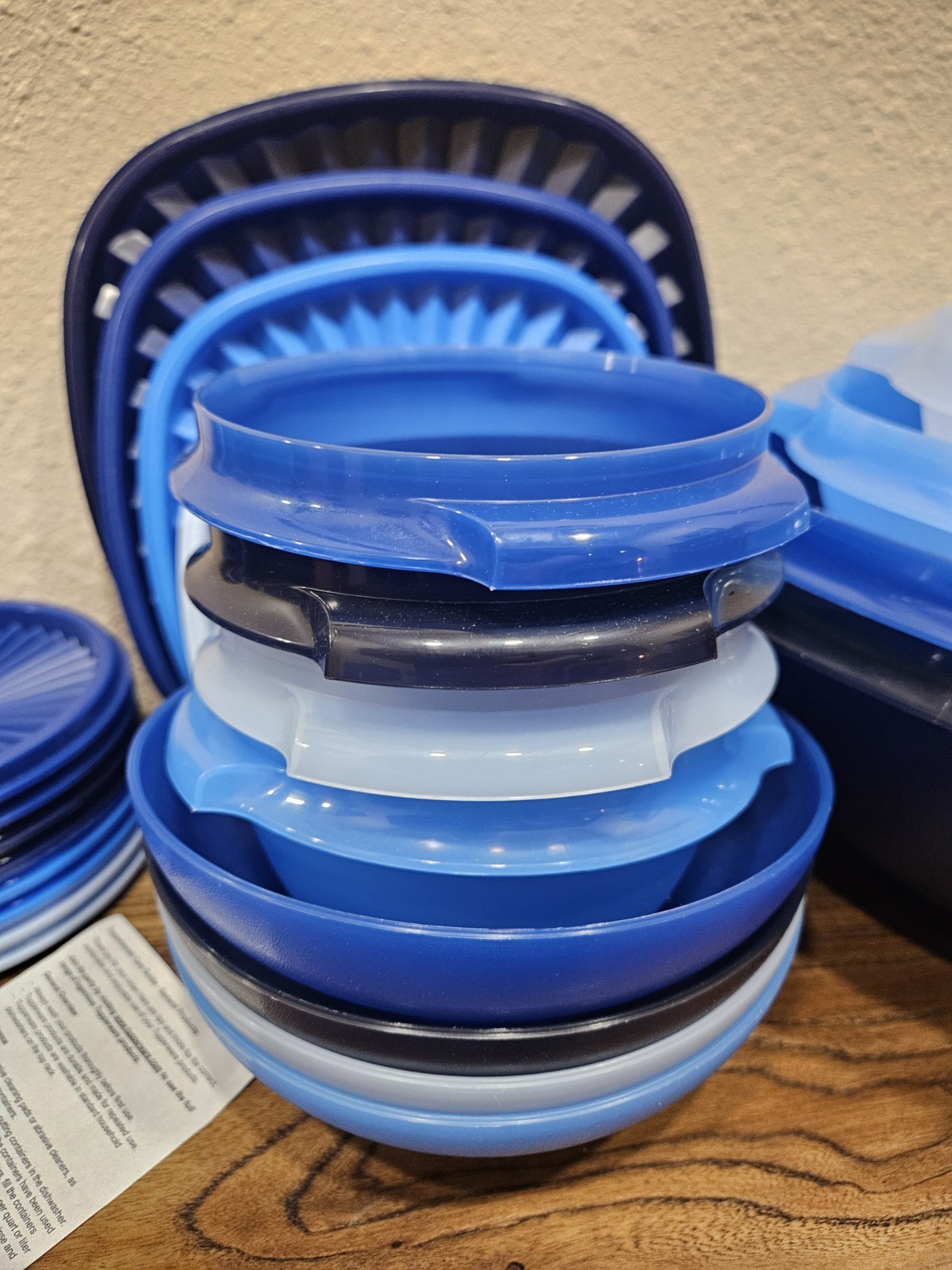 NEW 36 pc Tupperware Classic Servalier Blues Set Open Box