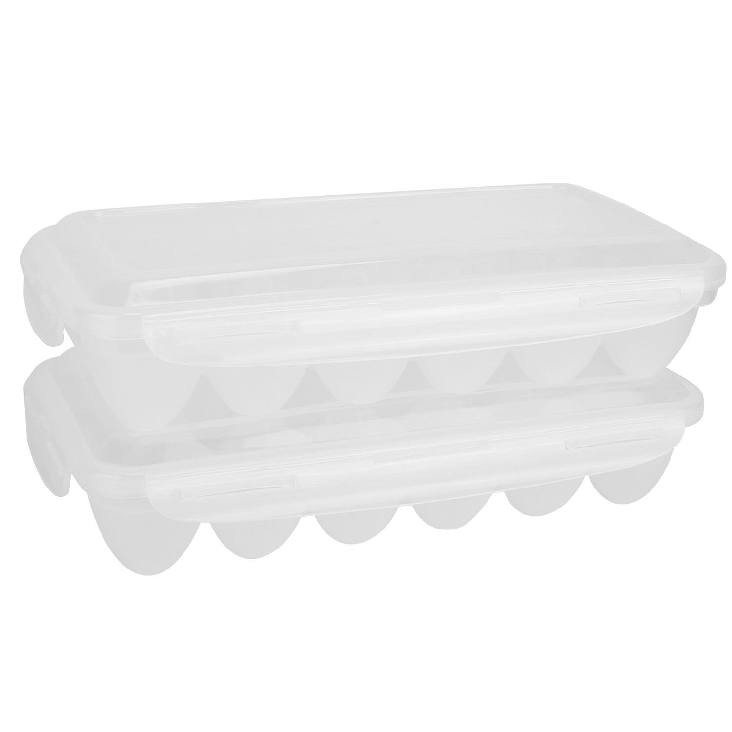 2PACK Egg Holder Plastic Container for Refrigerator Stackable Egg Tray Organizer