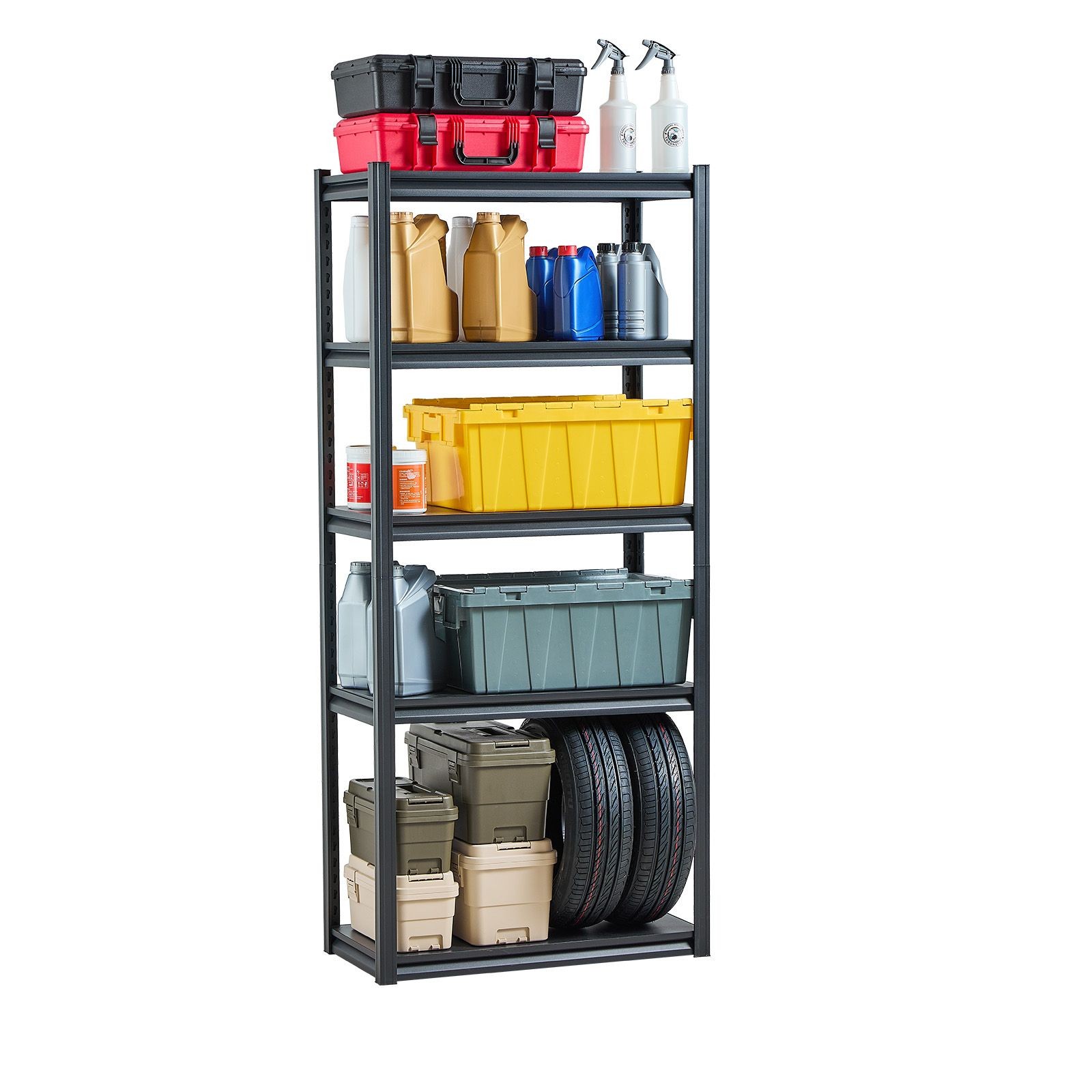 5 – Tier Heavy Duty Shelving, 2000 lbs Capacity, 16x32x72 Inch Adjustable Metal