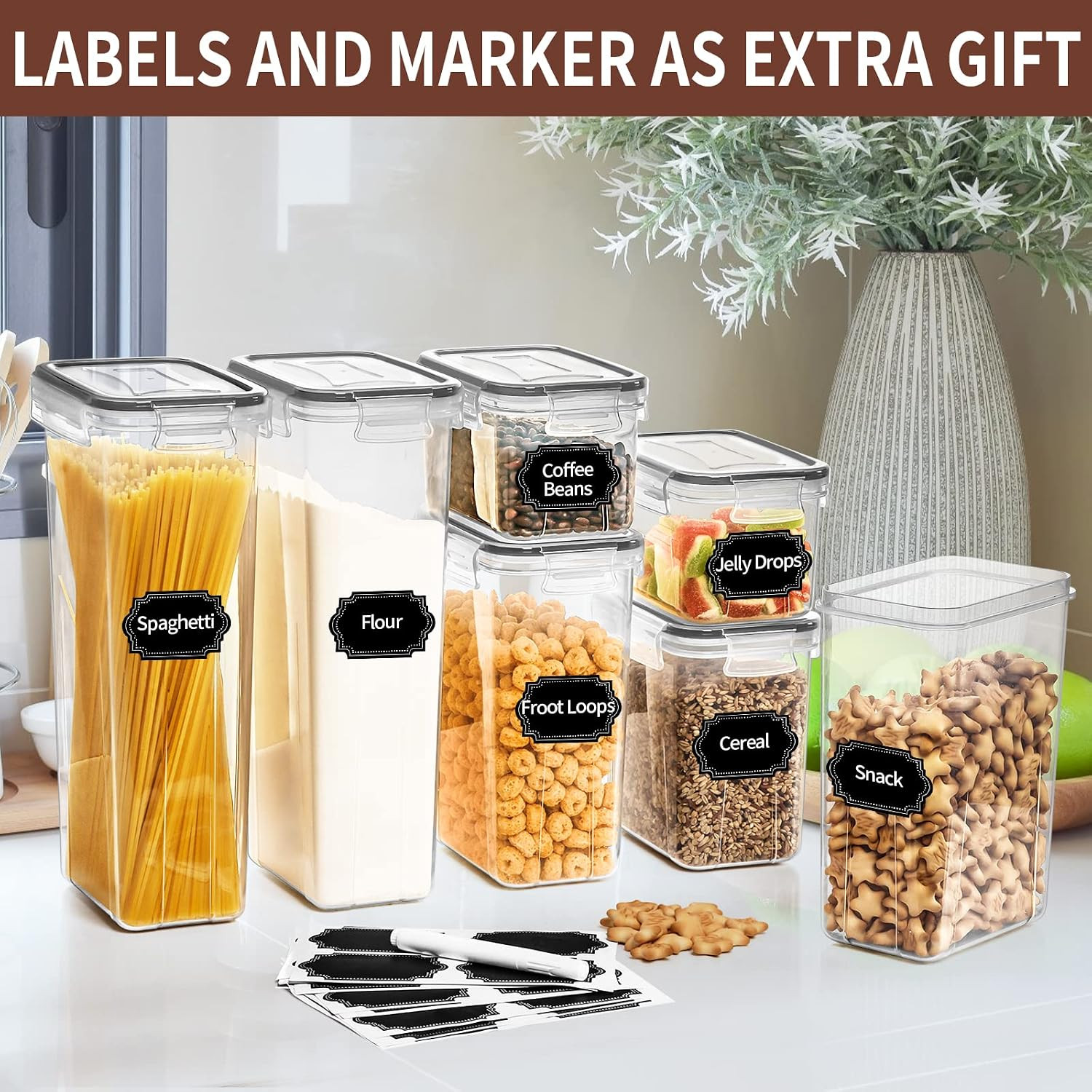 PRAKI Airtight Food Storage Containers Set with Lids – 24 PCS, BPA Free Kitchen