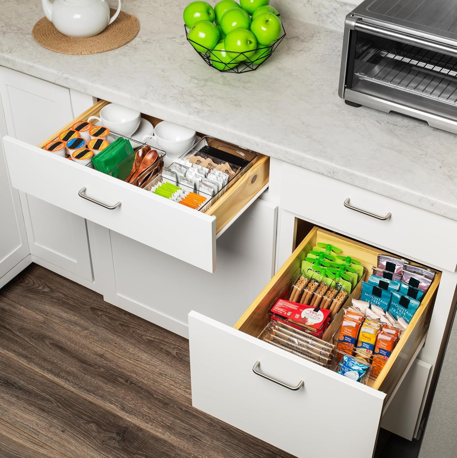 Storage Box Set, Refrigerator Storage Boxes, Cabinet Organizers, 2-Piece Set