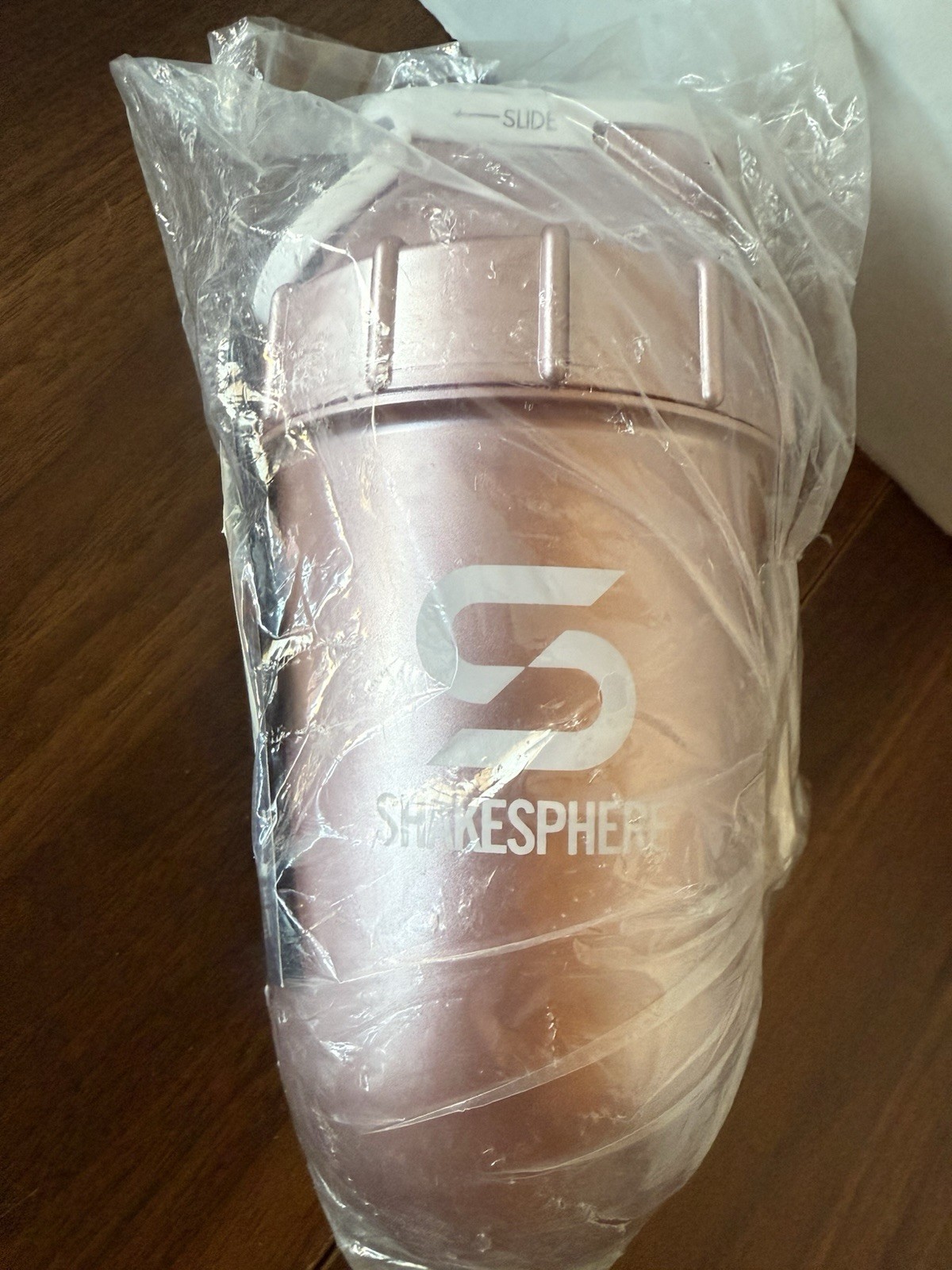 ShakeSphere Tumbler Protein Shaker Bottle Metallic Rose Gold 5060436241069