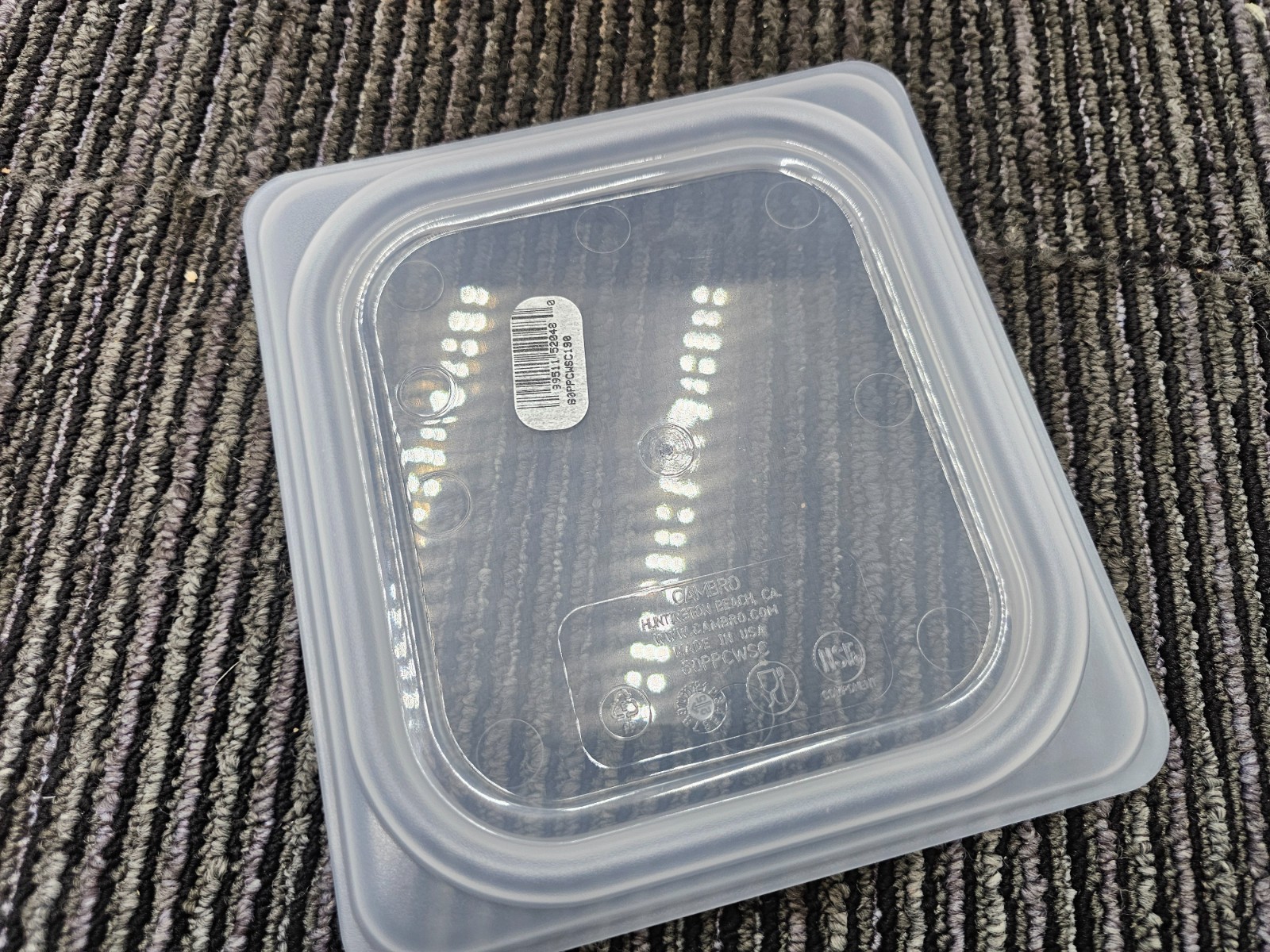 (QTY 6) Cambro 60PPCWSC190 Food Pan Seal Cover 1/6 size Translucent Camwear