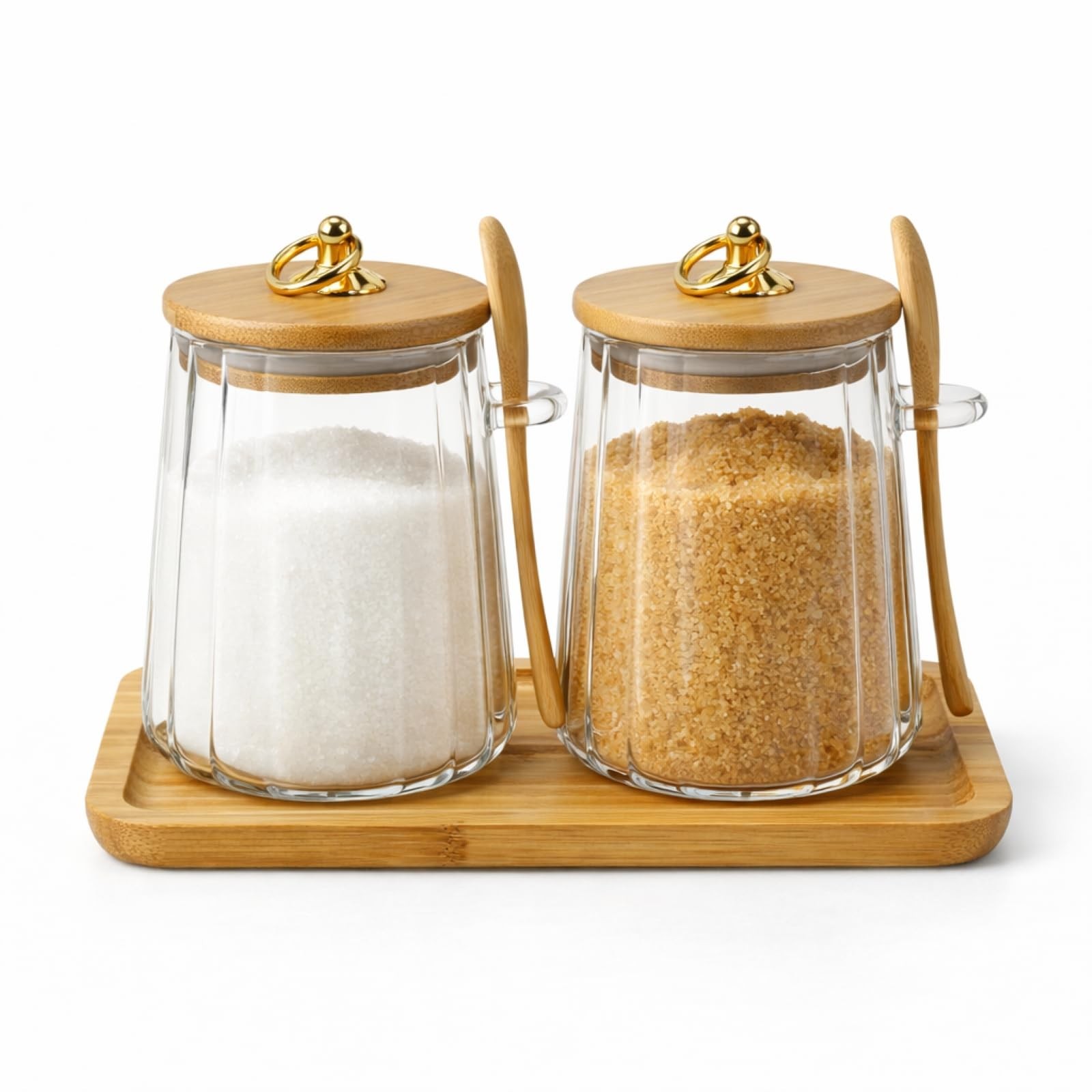 Mowhut Sugar Container,22 FL OZ Airtight Bowl,Coffee Bar Conical, Clear