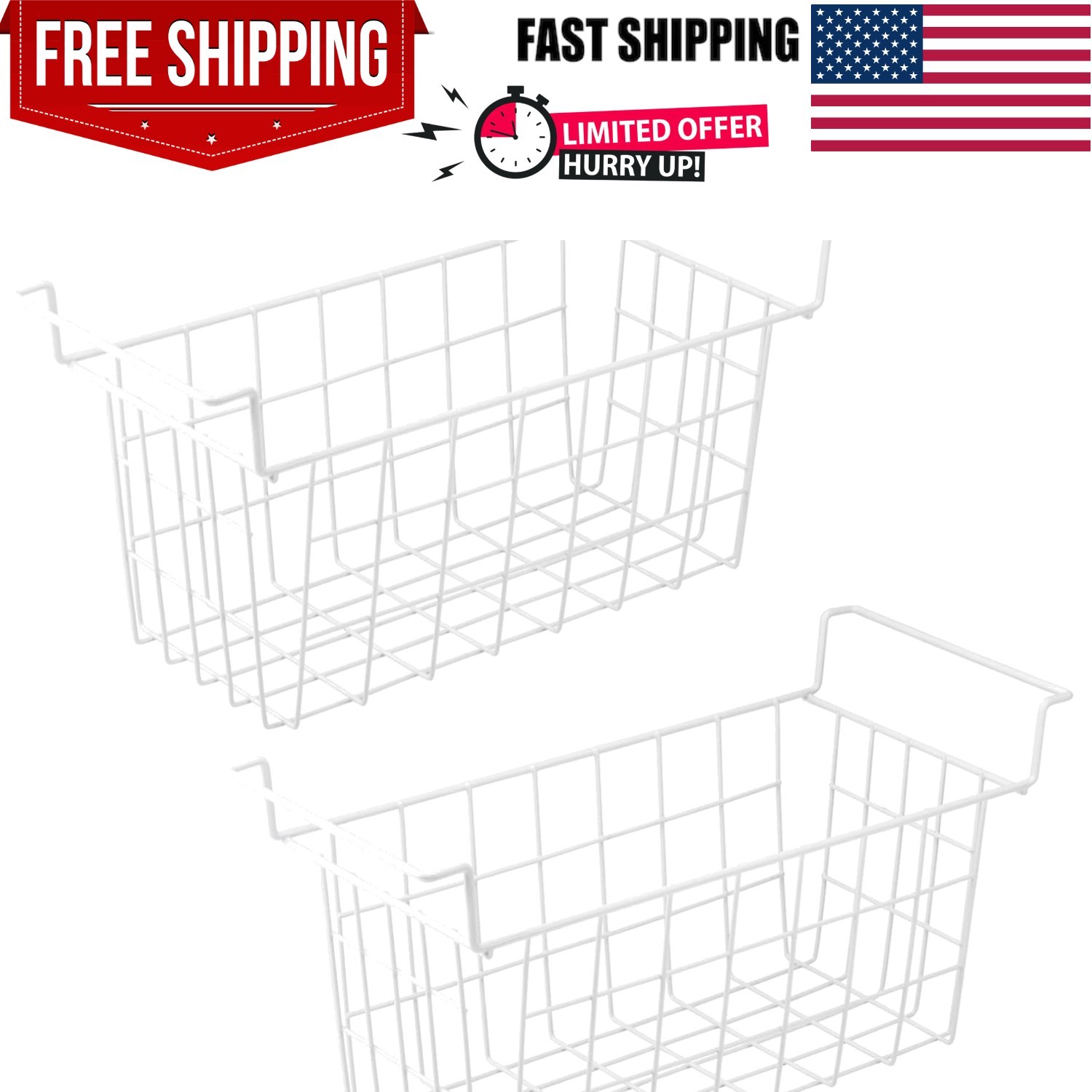 Efficient 17.5 Inch Freezer Organizer Bins for Deep Freezer – Set of 2