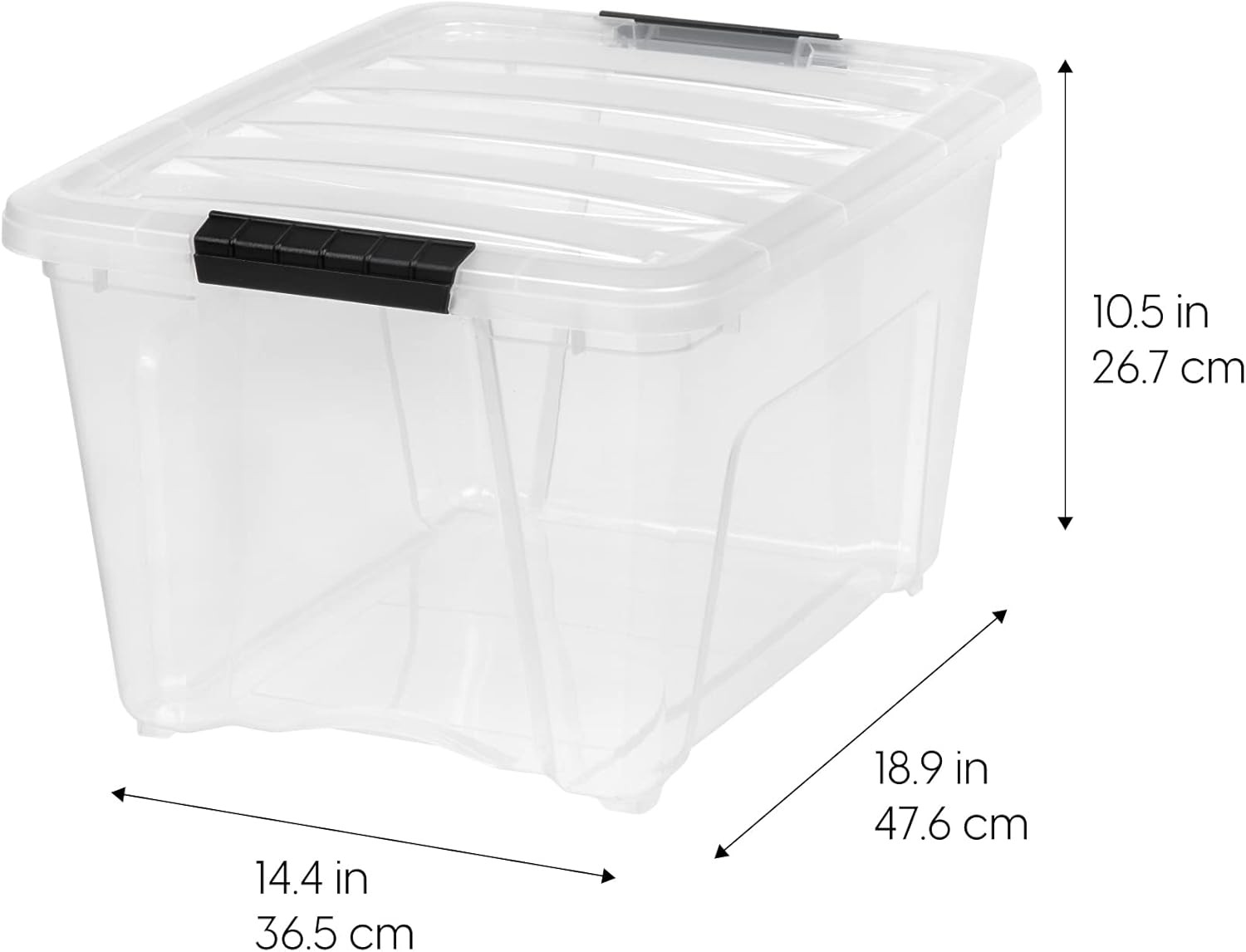 32 Qt Stackable Plastic Storage Bins with Lids 4 Pack – BPA-Free Made in USA –