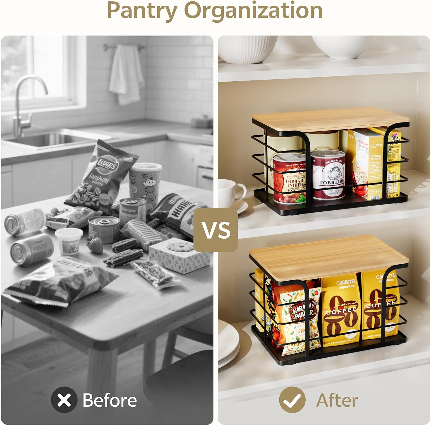 2Pcs Organizador de Cocina Canasta de Almacenamiento Papas Cebollas Verduras