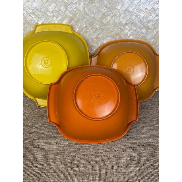 Orange Harvest Colors Tupperware Mixing Serving Bowls 4 Pc. Replacements No Lid