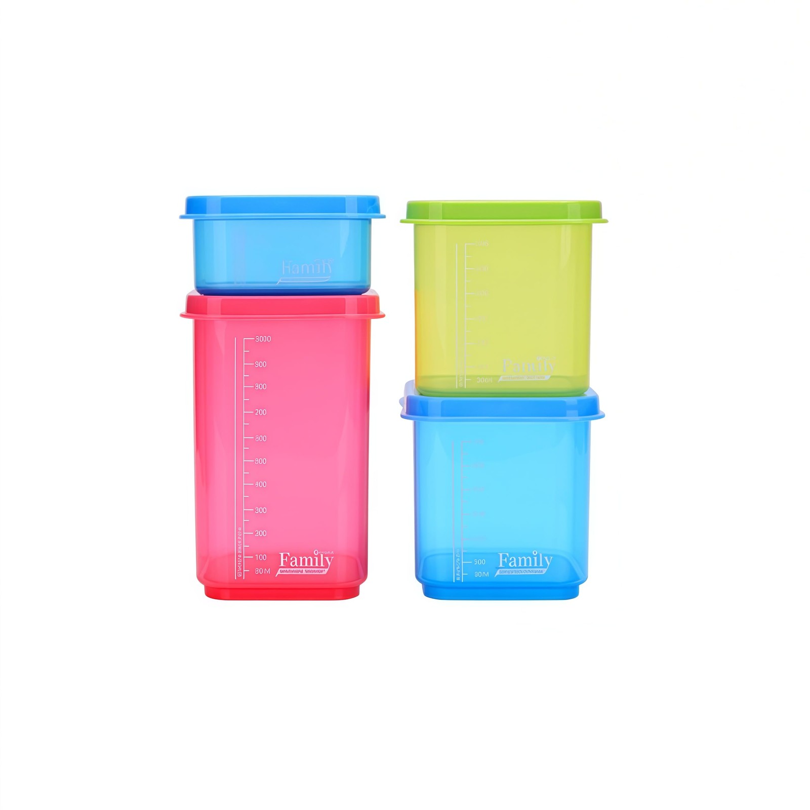 4-Piece Airtight Food Storage Containers with Lids Family 4 Piece Set, Blue