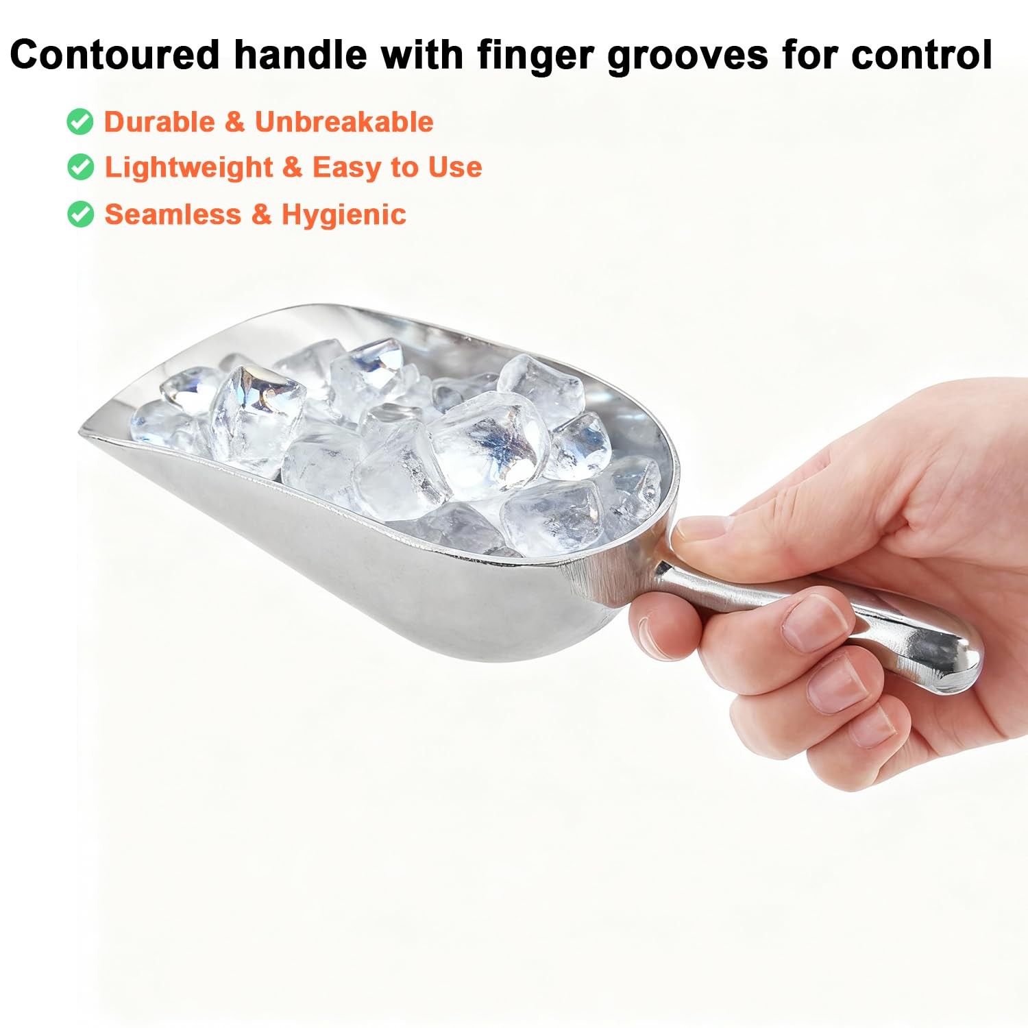 6 OZ Cast Aluminum Utility Scoop, -Piece Solid Ice Scoop for Ice Bucket, Bar,…