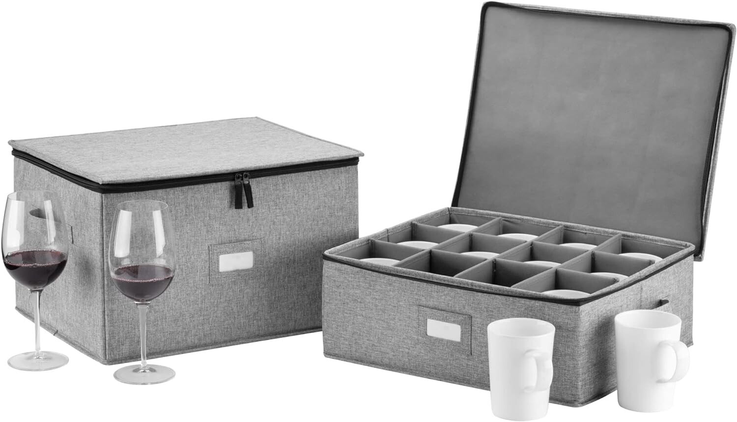 2 Stackable Glassware Storage Cases with Fully Padded Interior – Set of 12 pe…