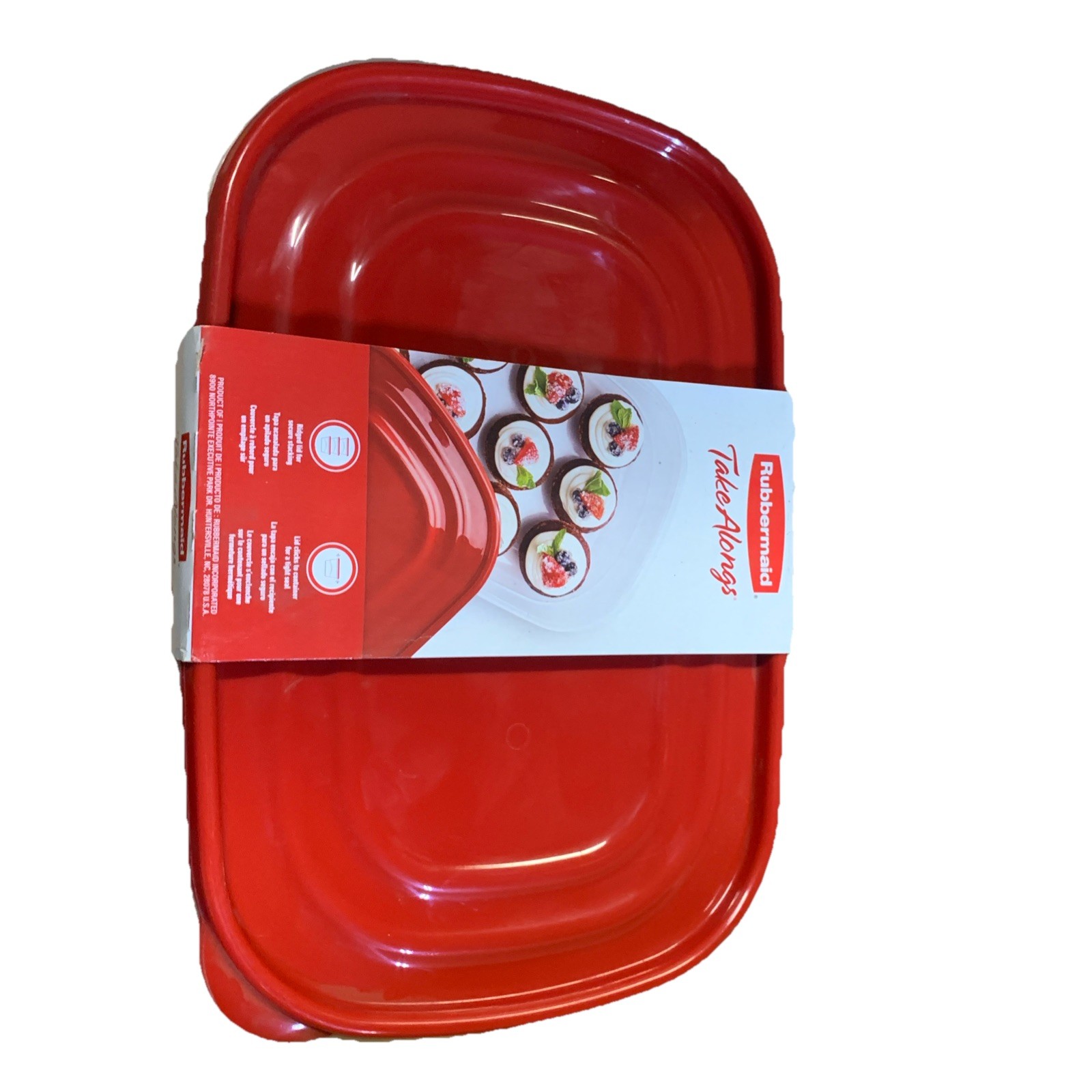 Rubbermaid Take Alongs Large Rectangle 2 Count 1 Gal, 3.7L Containers HolidayRed