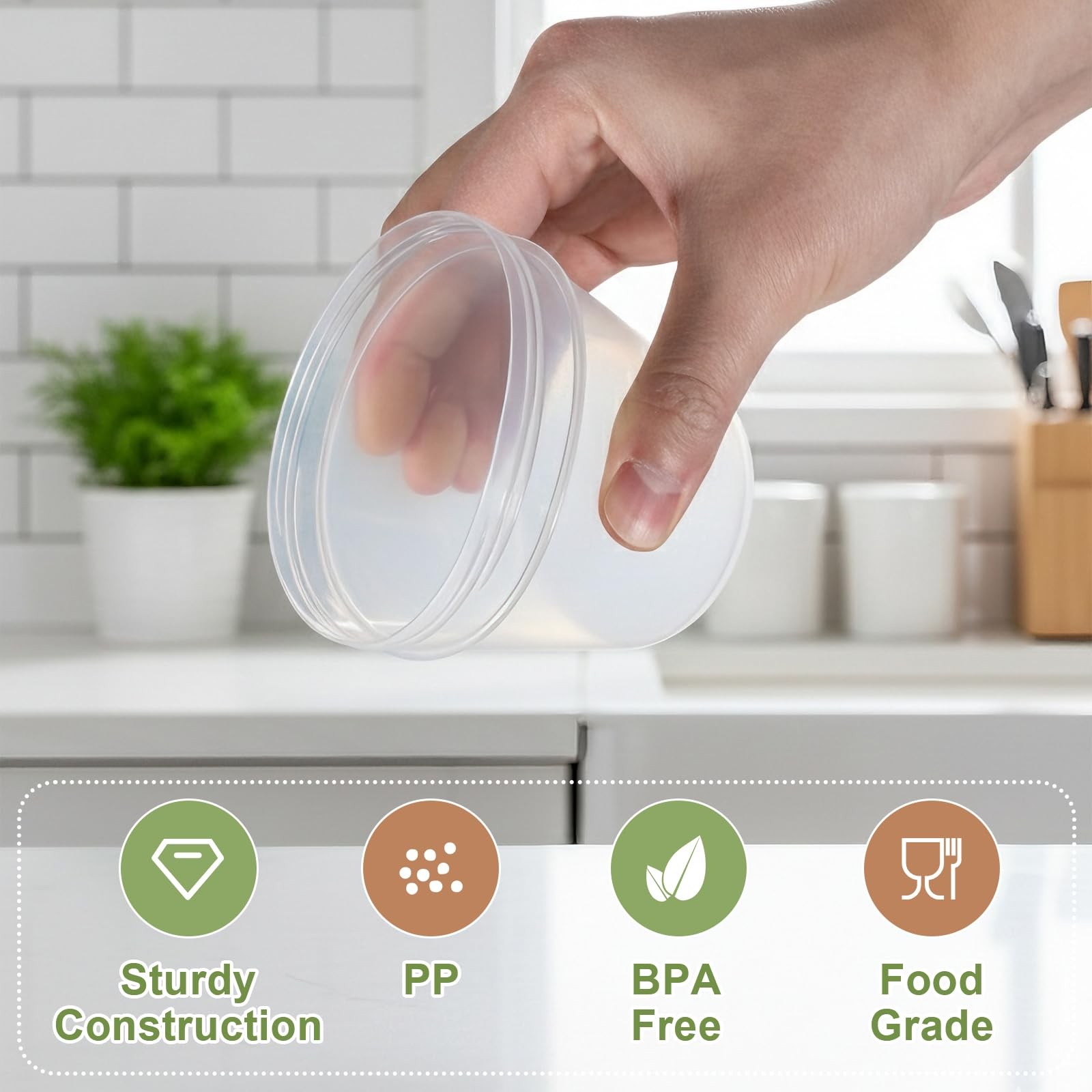 7 oz Plastic Food Containers with Screw Top Lids, Small Food Freezer Storage …