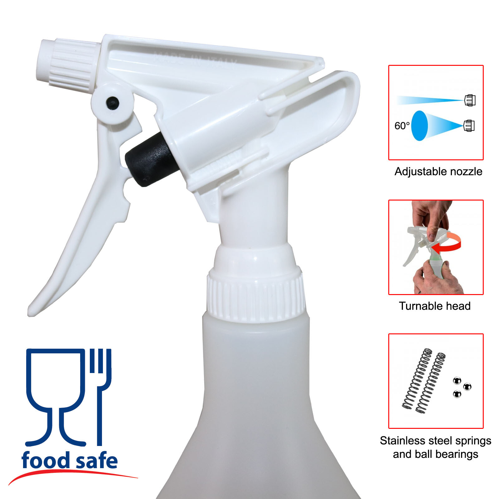 Food Grade Spray Bottle BPA Free Sprayer 0.5 Liter / 16 oz Food Safe Sprayer