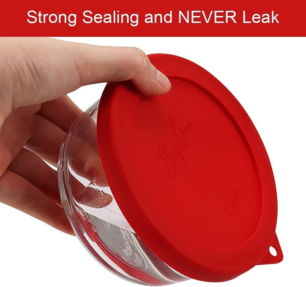 Round Silicone Storage Cover Lids 8-Pack | Fit Anchor Hocking and Pyrex, 4 Size