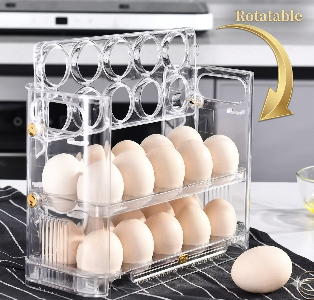 Refrigerator Side Door Egg Storage Box Kitchen Organizer Tray Holder Rack