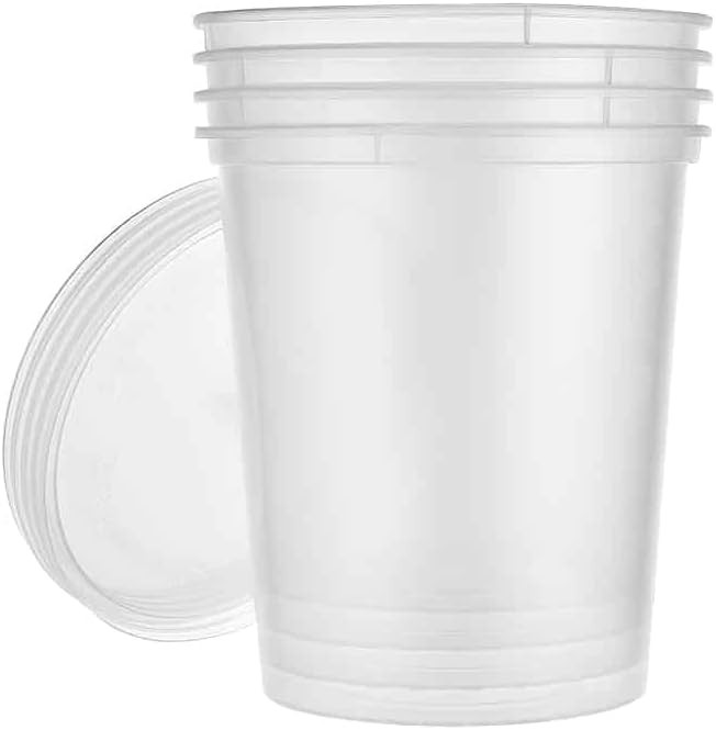 32oz Clear Round Plastic Container with Lid Disposable Storage Container 72 Pcs