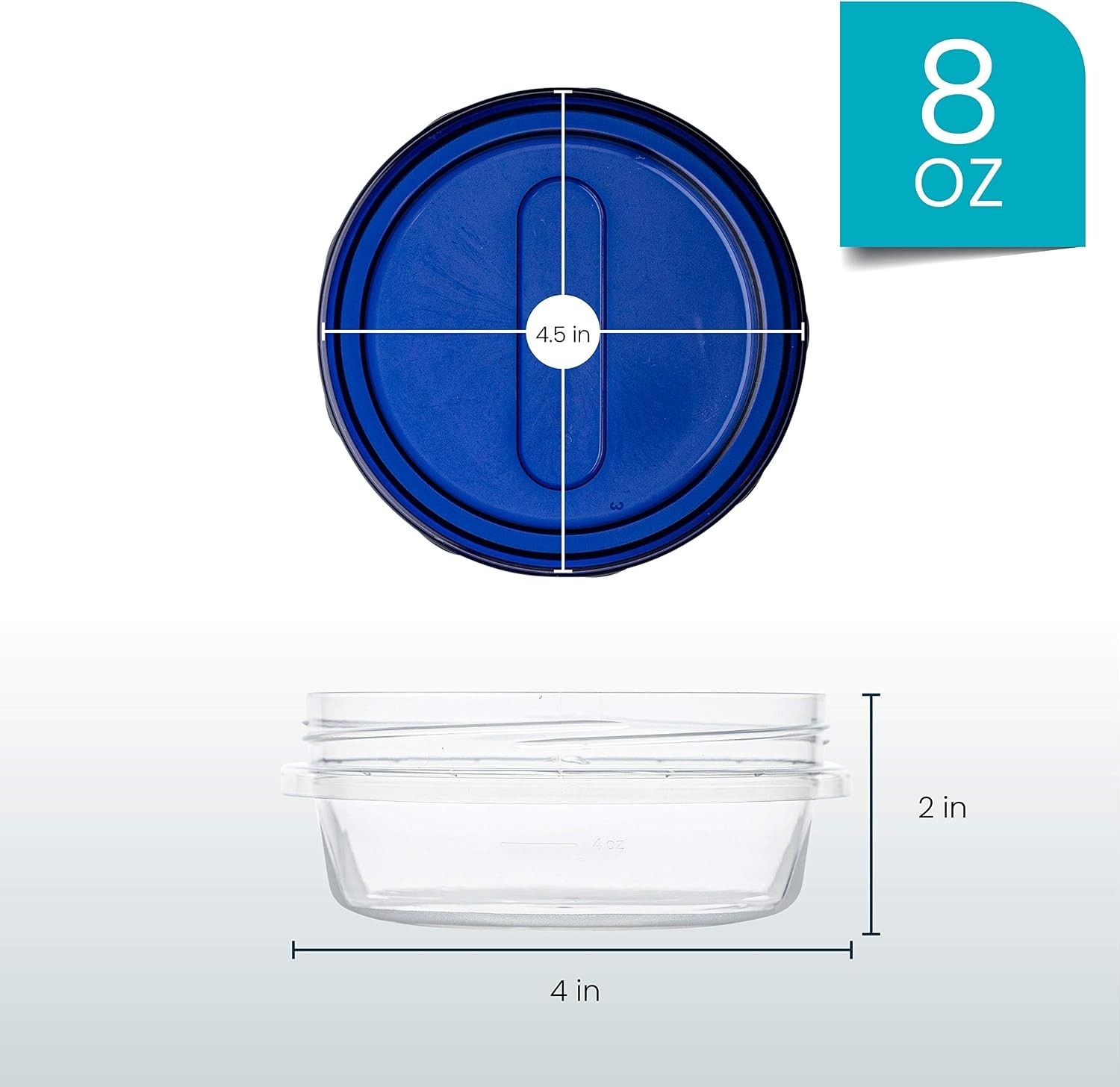 Twist Top Deli Containers – Clear Bottom, Blue Lids
