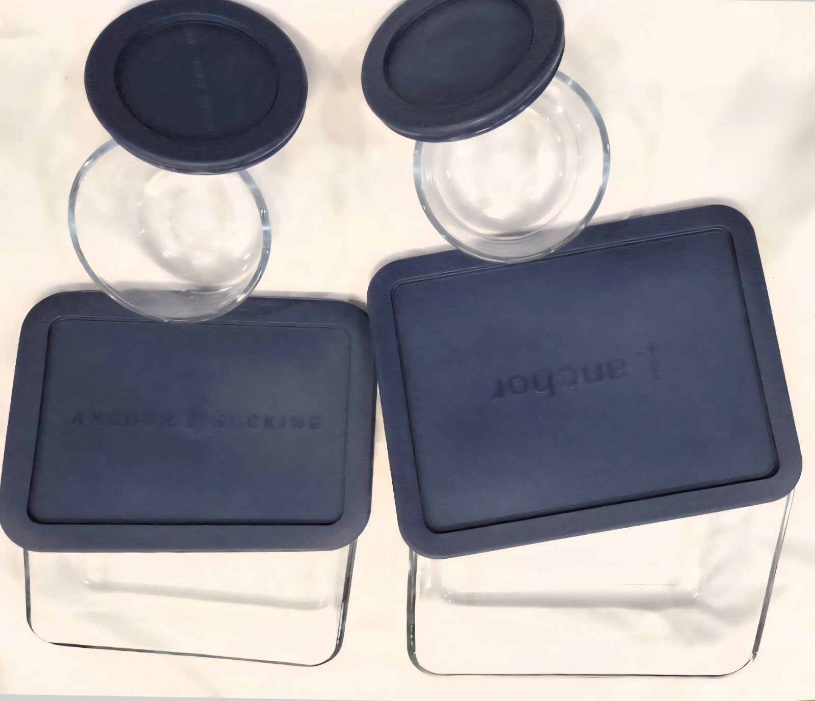 8-pcs Anchor Hocking Glass Containers with Lids 1 x 6 Cups 1 x 3 Cups 2 x 1 Cup