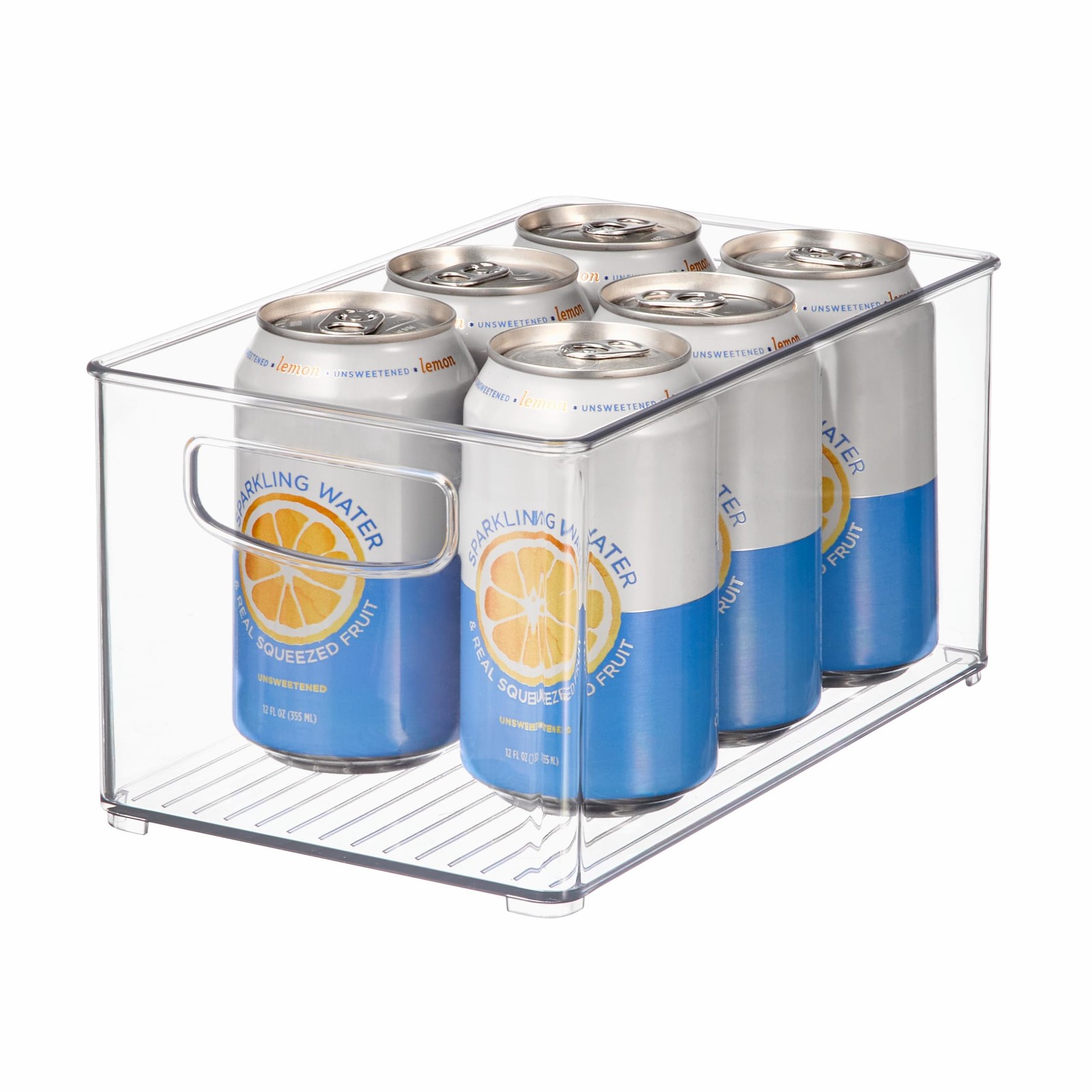 iDesign Stackable Clear Plastic Bin Kitchen Organizers and Storage for Fridge