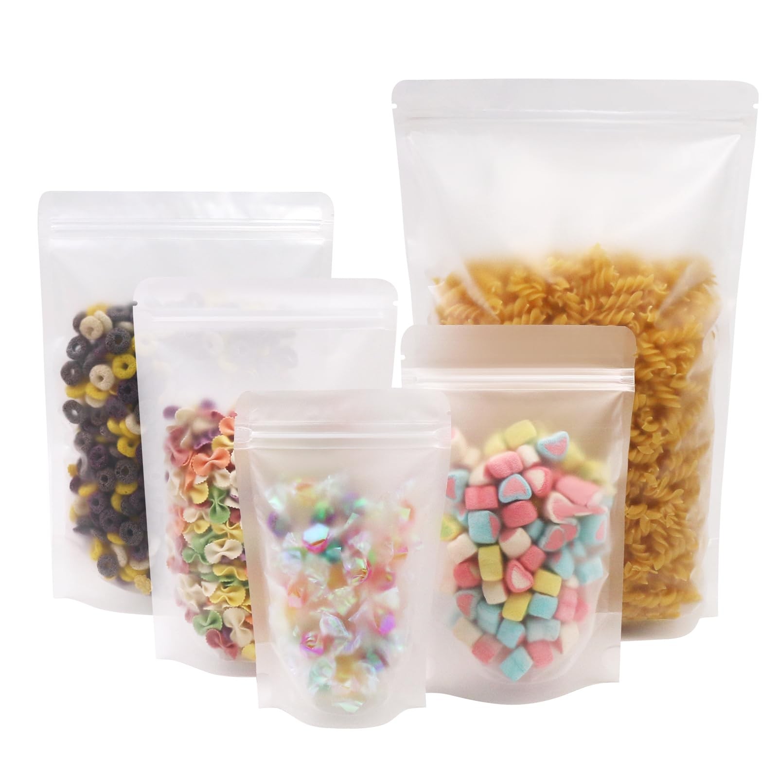 100Pcs 6×8.6 inches Matte Zipper Resealable Stand Up Snack Food Tea Packing P…