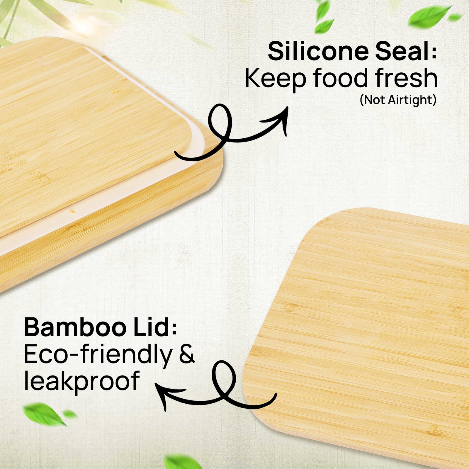 Glass Food Storage Containers with Bamboo Lids, 4 Pack Meal Prep Glass Contai…
