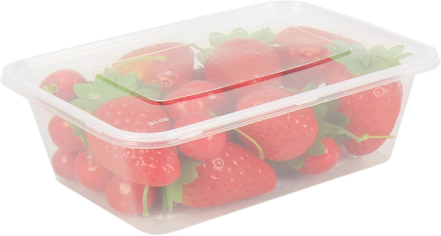 50 Pack 25 Oz. Plastic Storage Containers with Lids Meal Prep Containers – Clea