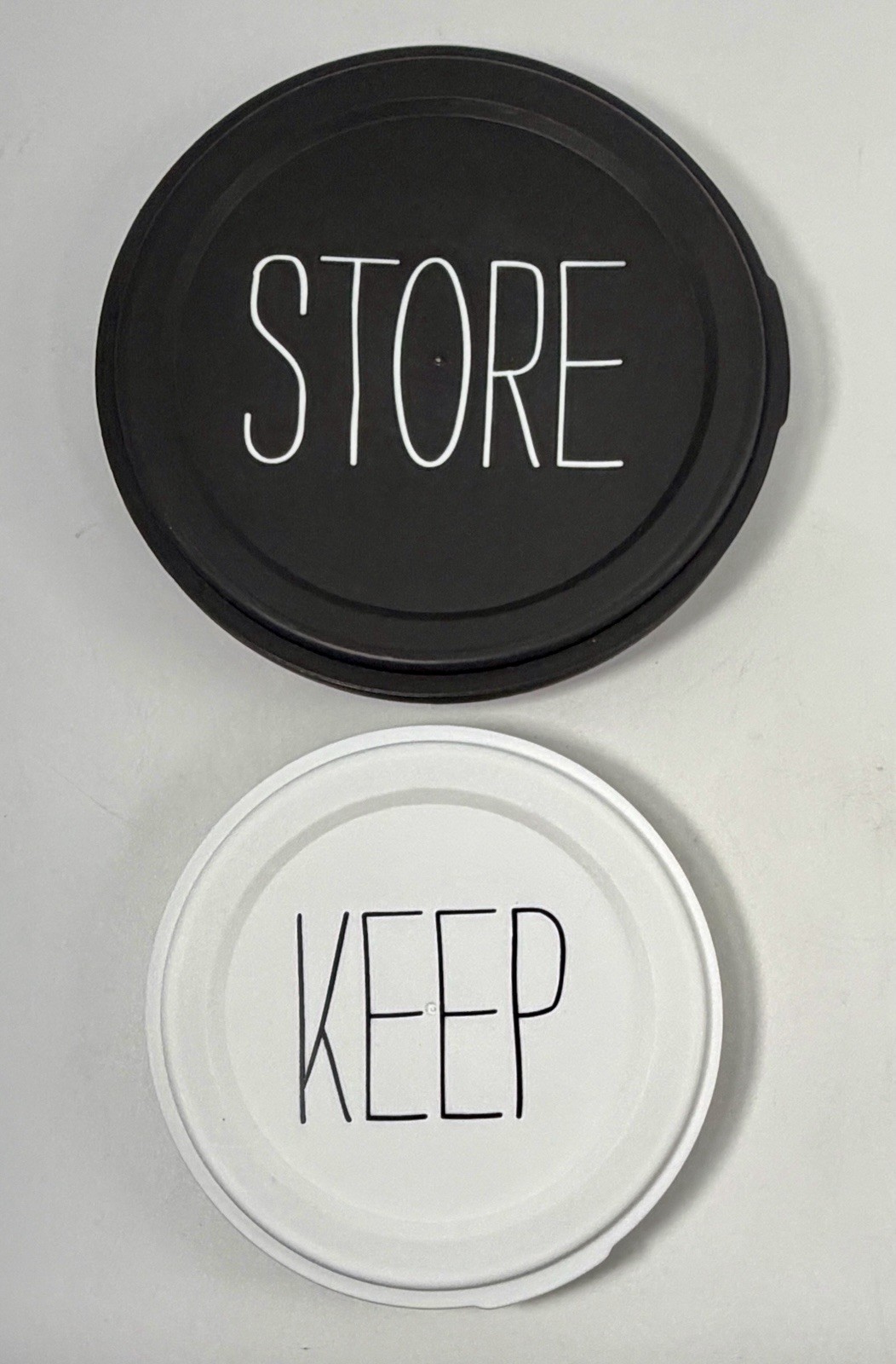 Mud Pie Collapsible Storage Bowls Keep Store 7″ With Lids Black and White NEW