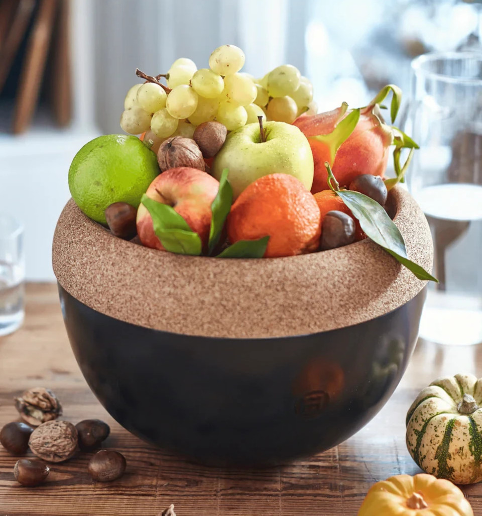 Emile Henry Deep Food Storage Bowl 10.6″ with Lid Black Truffle Made in France