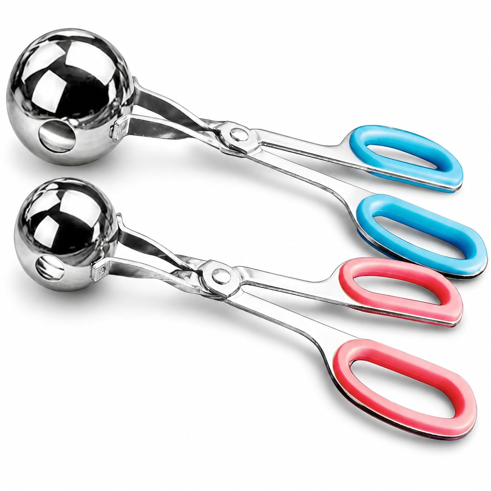 Meat Baller Tongs Stainless Steel with Anti-Slip Handles Non-Stick Food Scoop