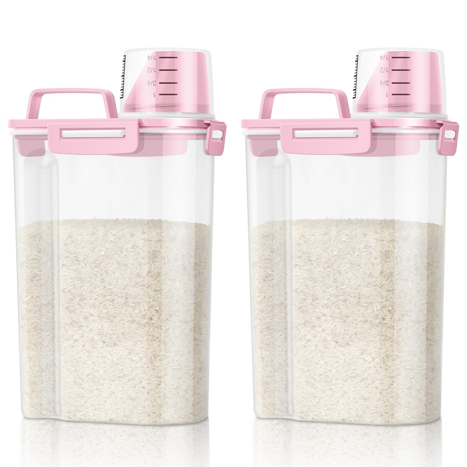 TBMax Rice Container 2 Pack 5 Lbs Cereal Container Storage, Kitchen Pantry Fo…