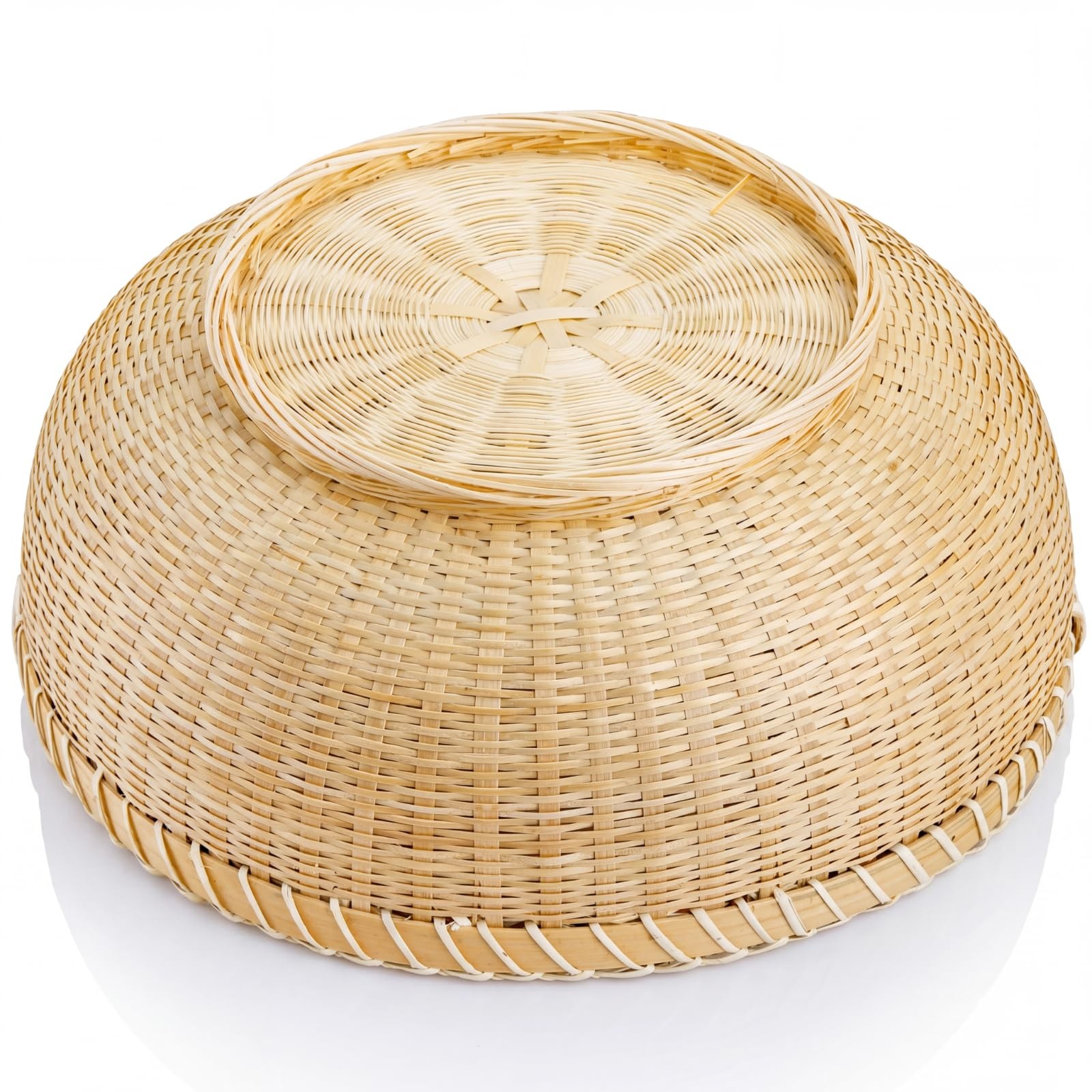 Set of 3 Round Wicker Fruit Baskets, Kitchen Wicker Woven Bread Basket Stacka…