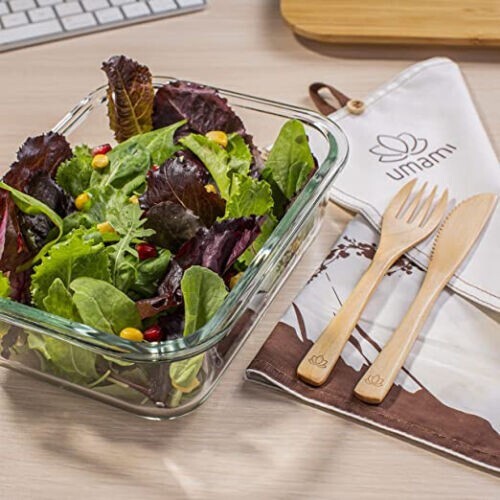 Umami Glass & Bamboo Meal Prep Container | Food Storage | Leakproof