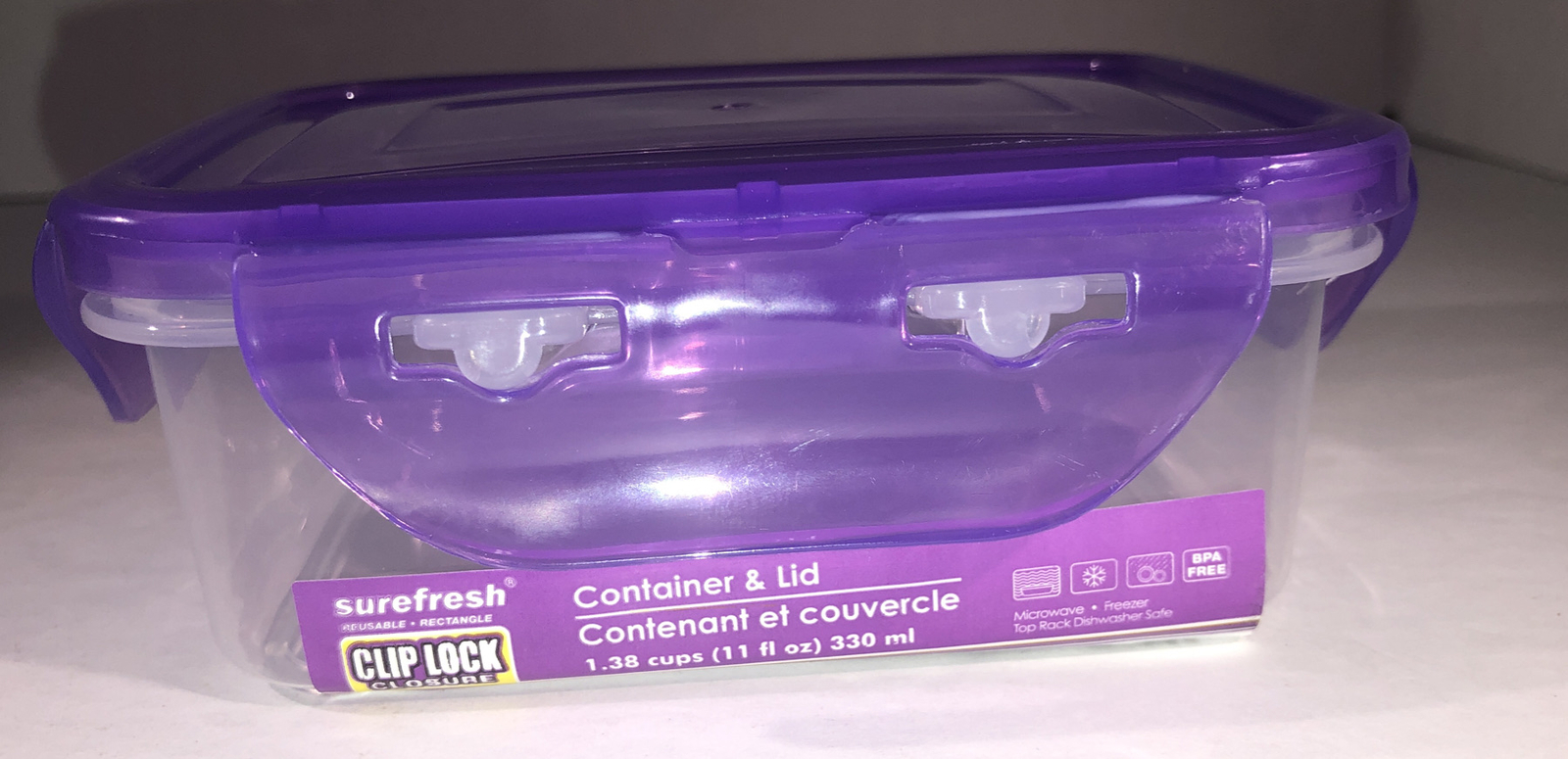 2ea 1.38Cup Sure Fresh Dry/Cold/Freezer Food Storage Containers W Clip-Lock Lids