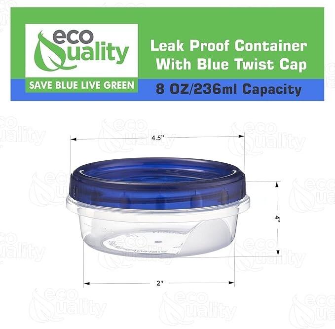 8oz Twist Top Storage Containers – Airtight Plastic Food Storage Canisters 192pc