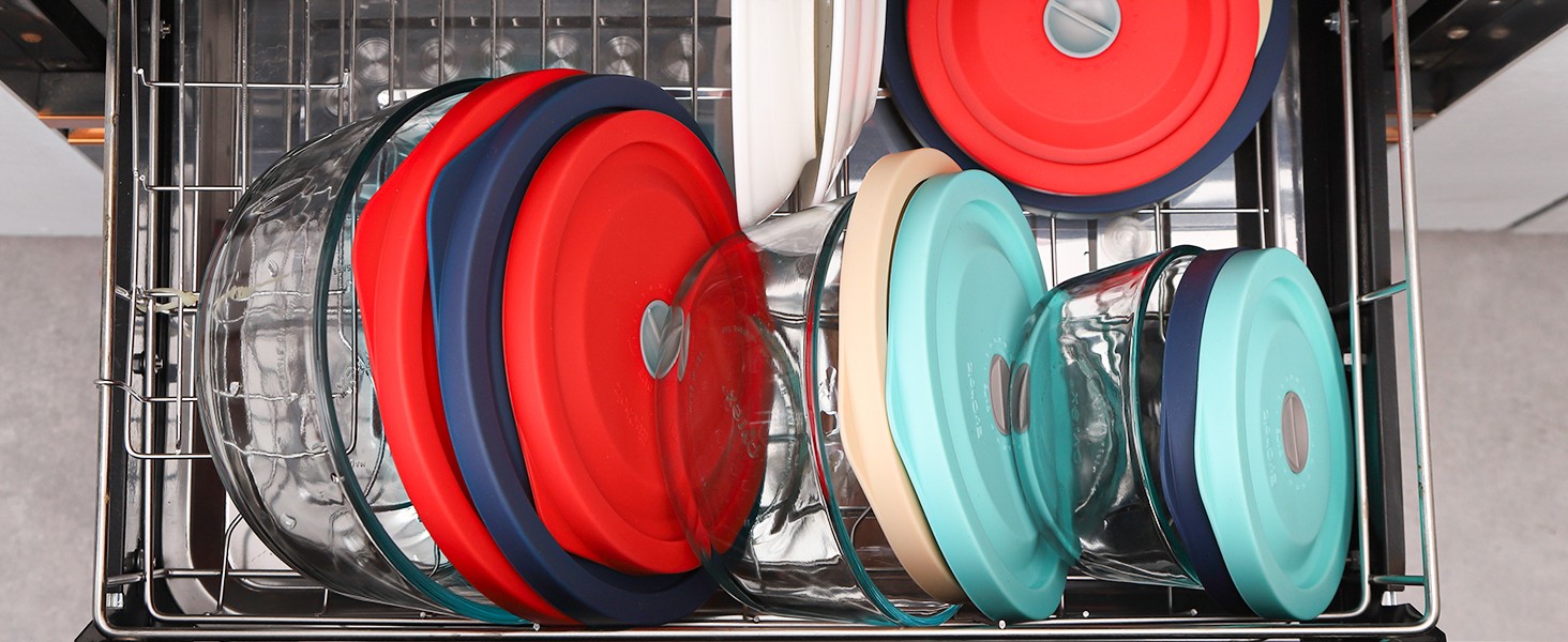 Replacement Lids for Pyrex 7201-PC 4 Cup, Silicone Round Storage Cover Lid for