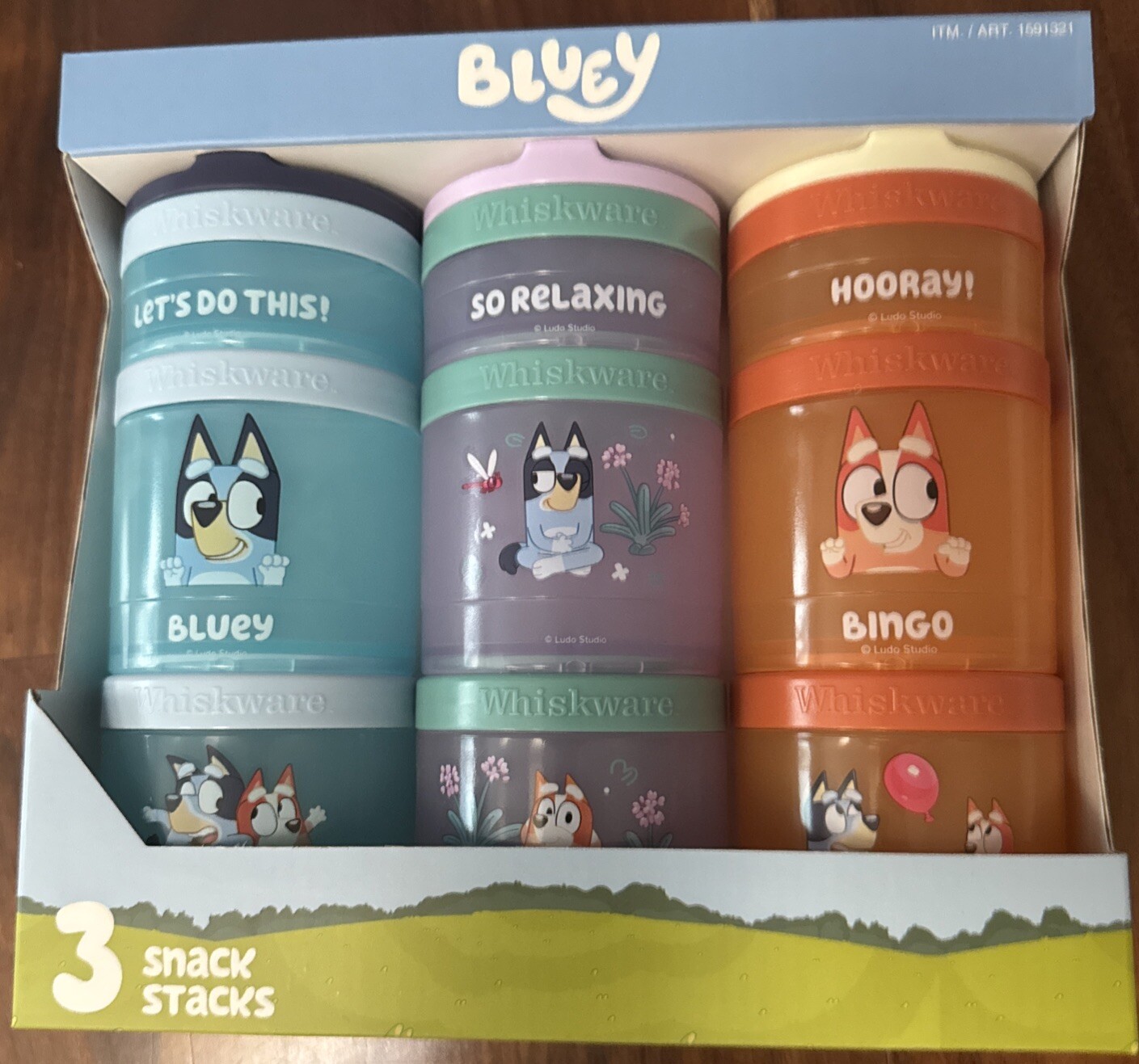 Whiskware snack containers Bluey 3 pack BPA and Phthalate-free Dishwasher Safe